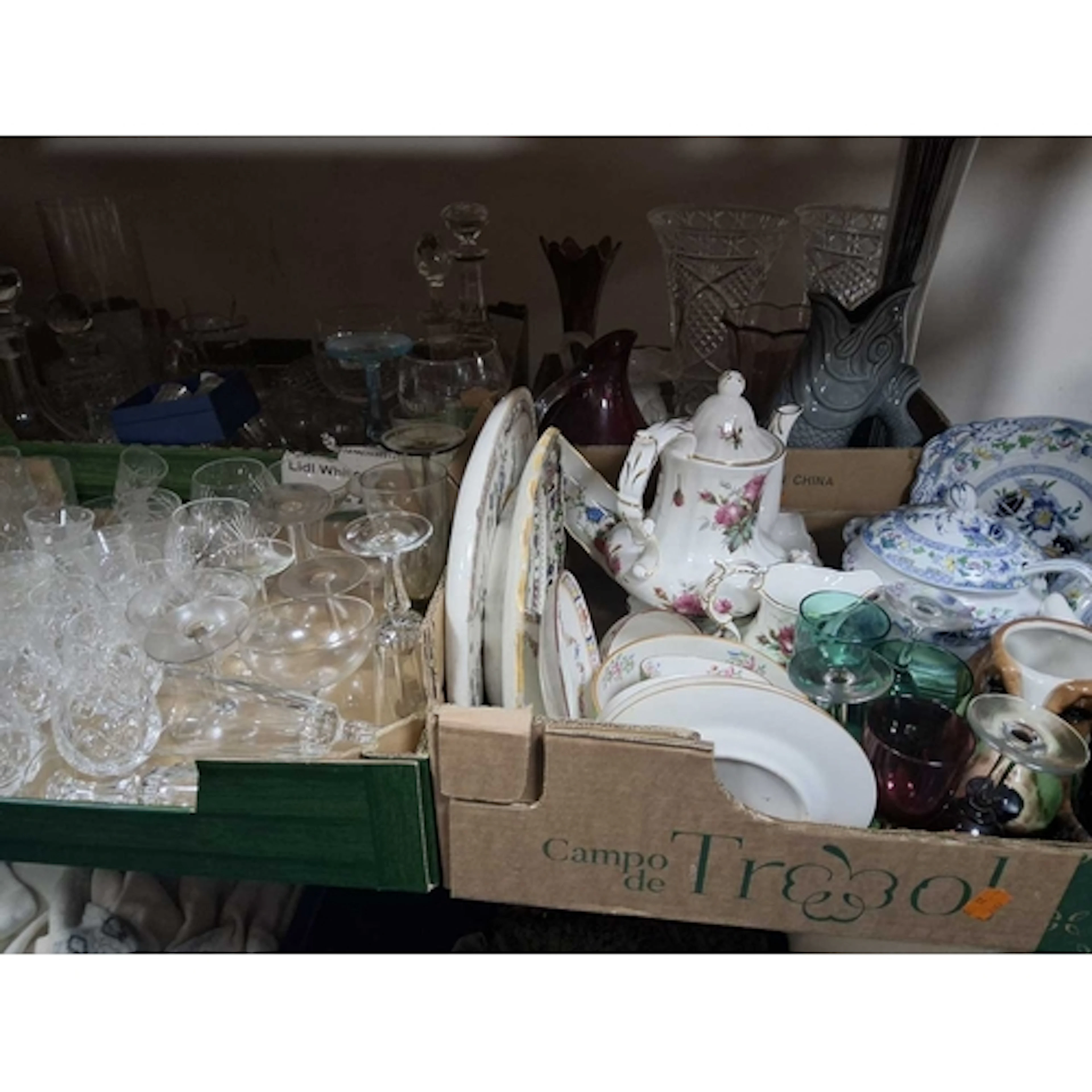 FOUR BOXES OF CERAMICS AND GLASS to include a quantity of Mi...