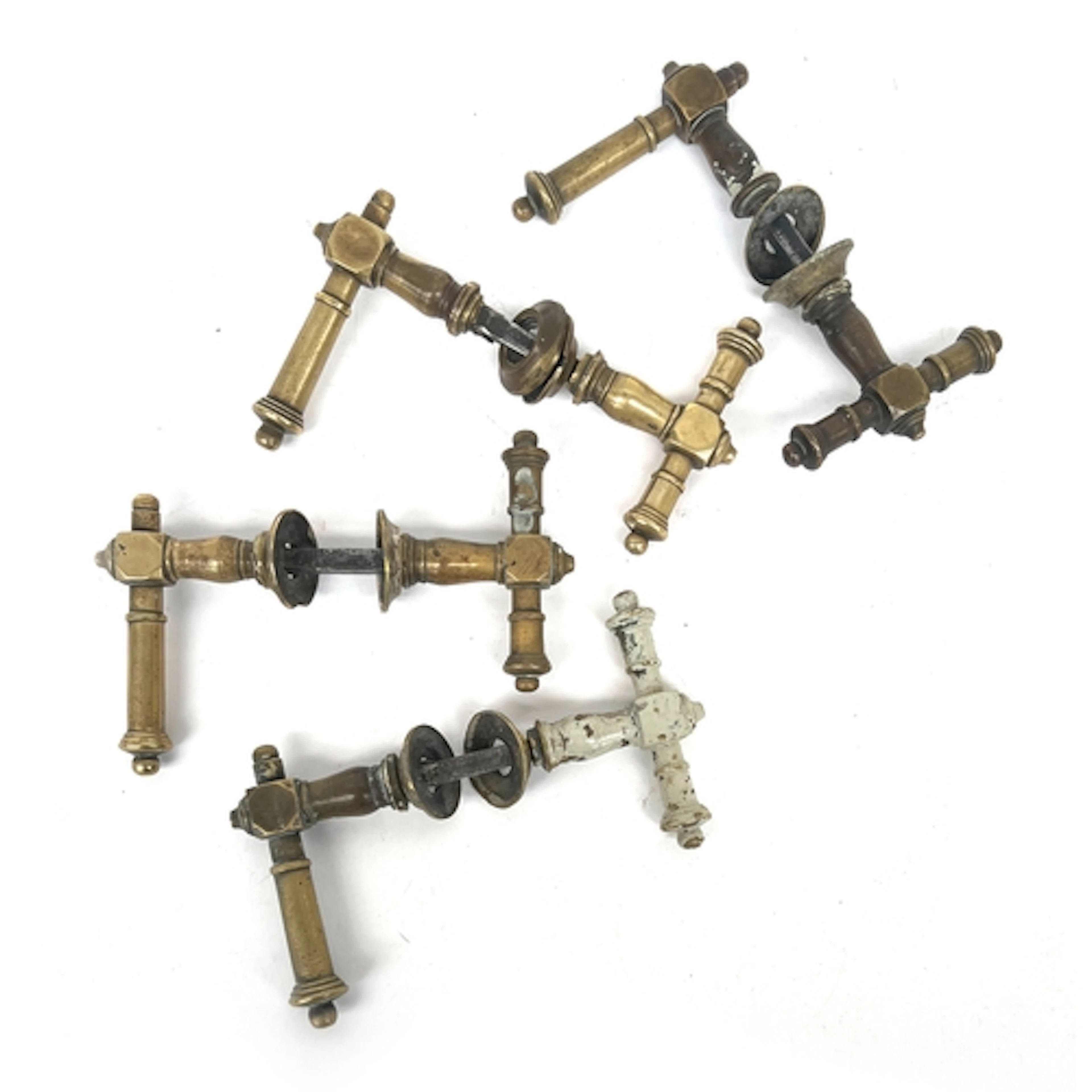 A set of four late Victorian brass Aesthetic movement door k...