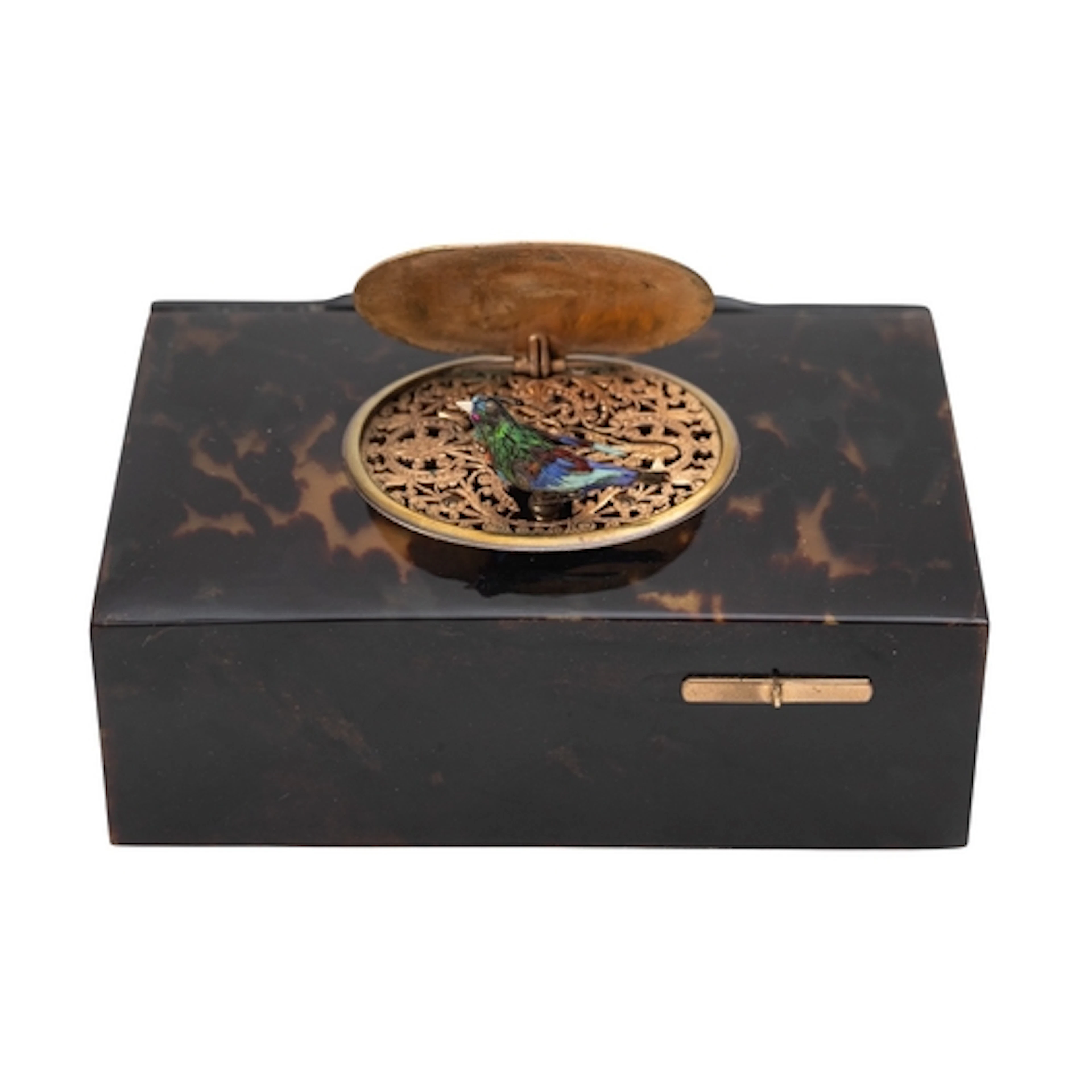 A Continental faux tortoiseshell cased singing bird automato...