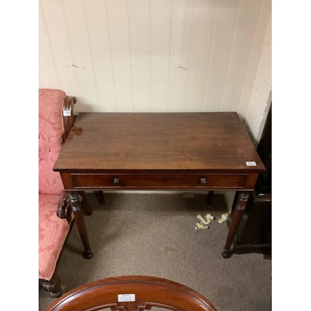 Late Georgian mahogany single drawer side table.