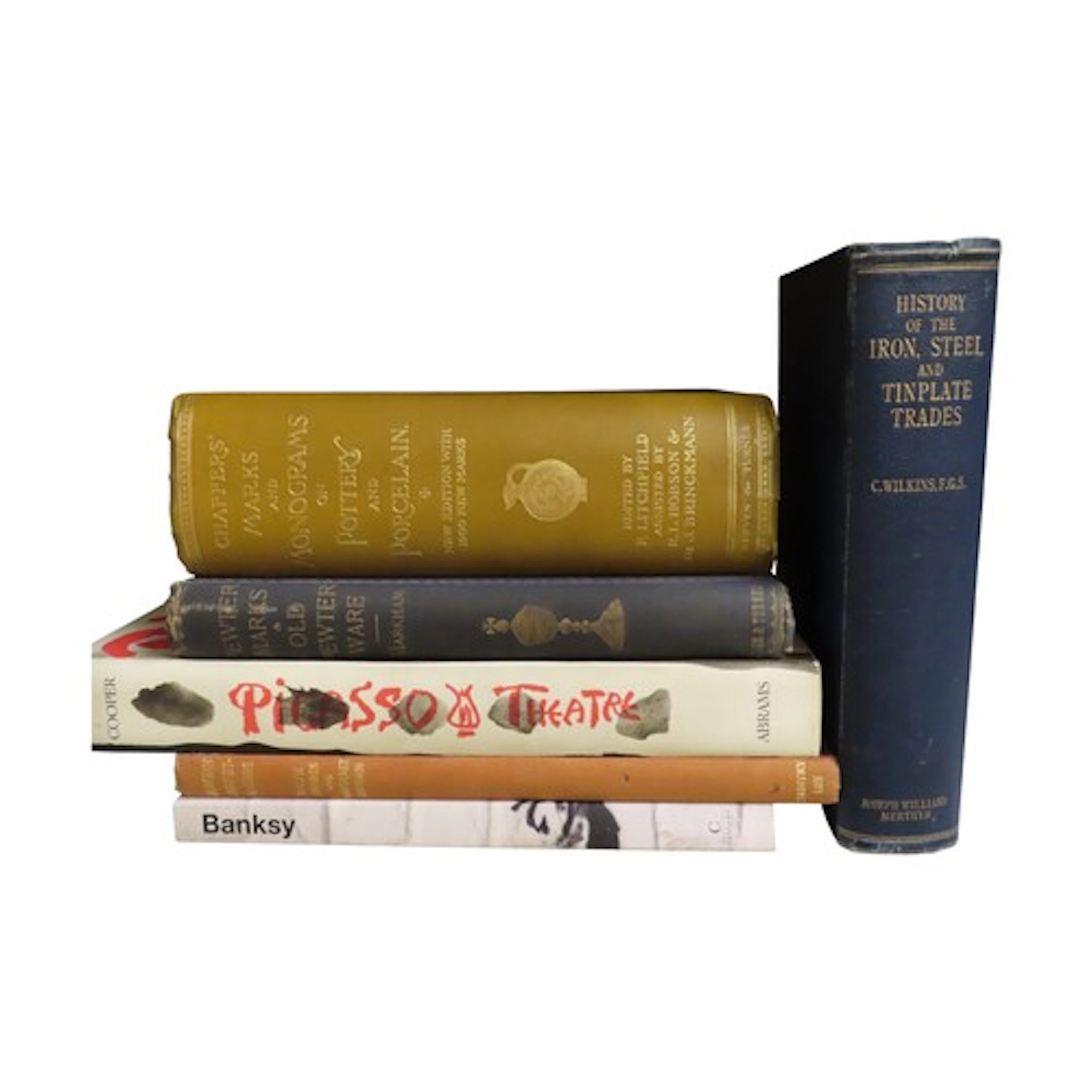 Art interest including Banksy, Picasso, monograms on pewter,...