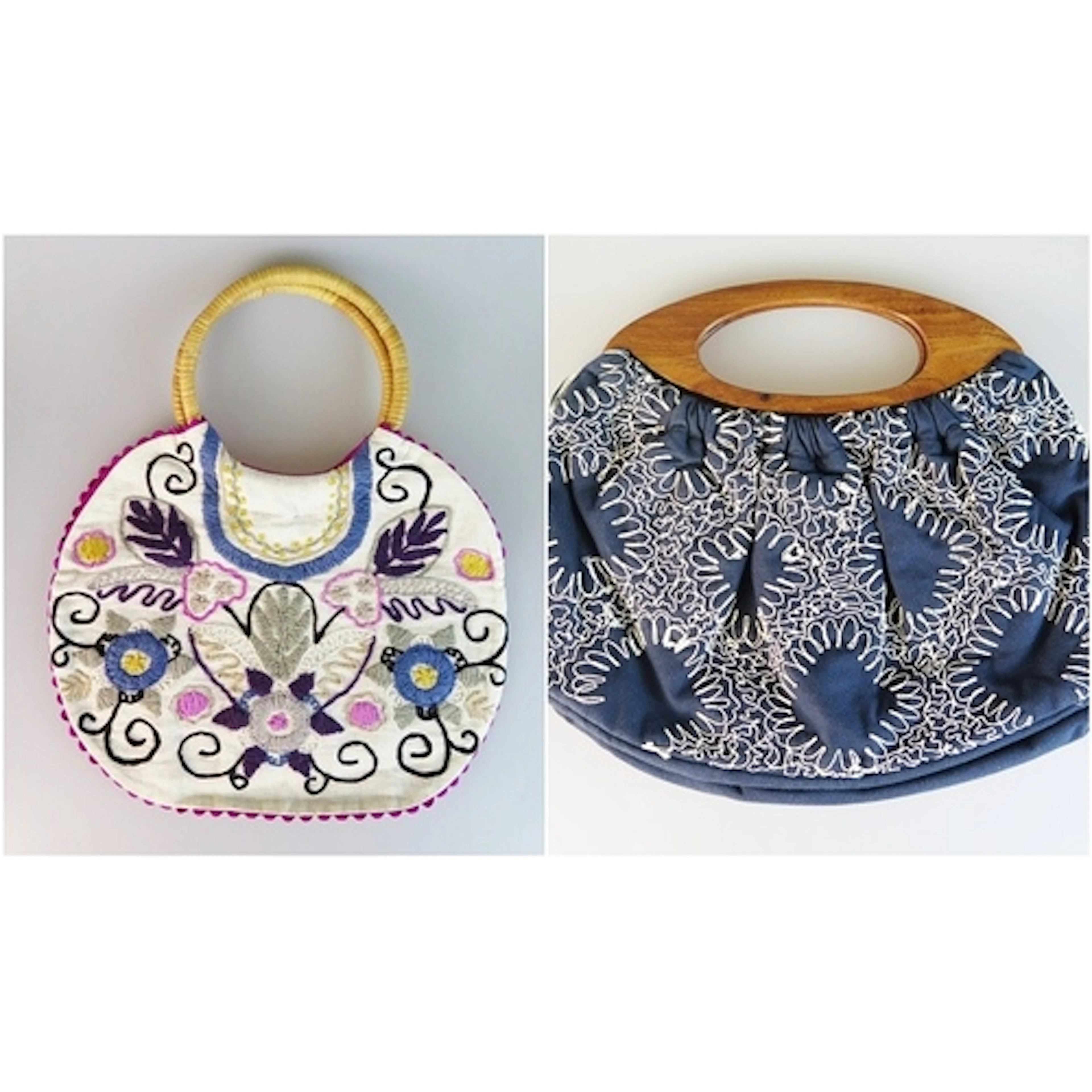 Toast - vintage lady's handbag with vibrant floral embroider...