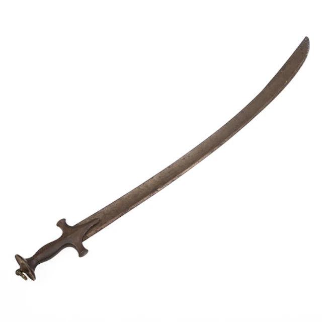 INDIAN 19TH CENTURY CURVED BLADED TULWAR SWORD, BLADE 77CM, ...