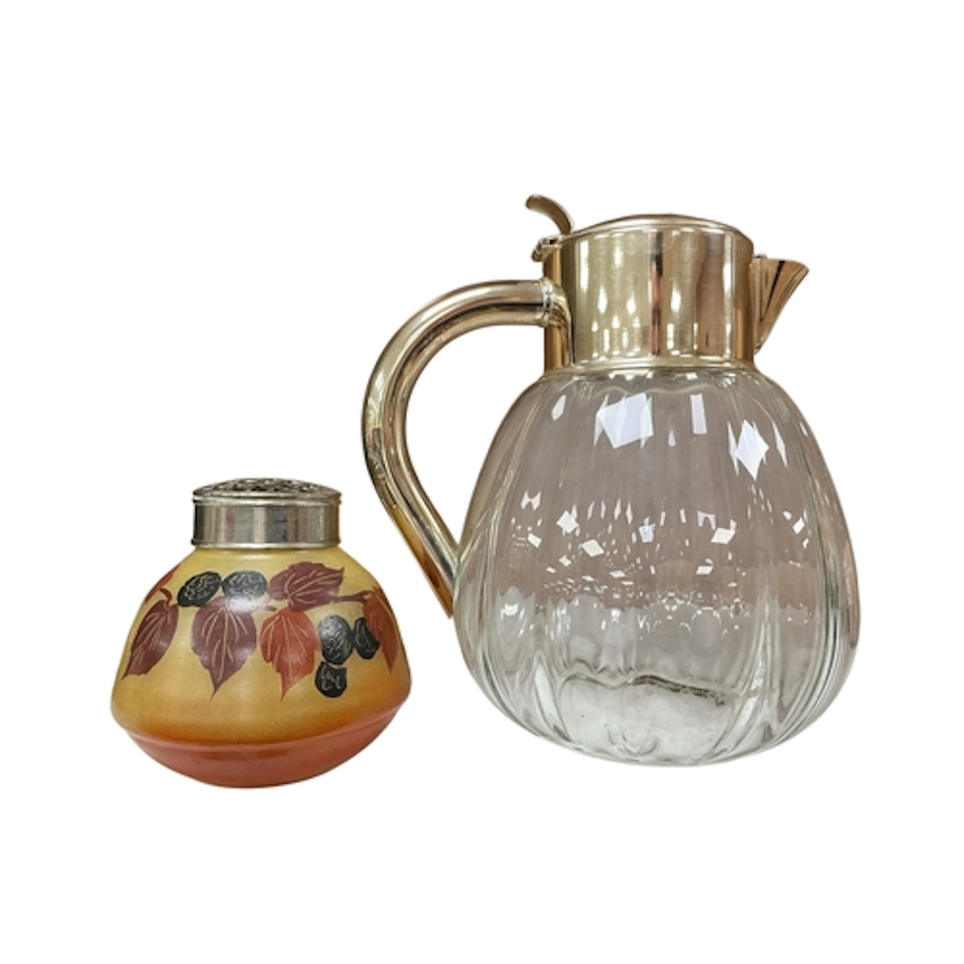 A silver plated lemonade jug (no liner) height 25cm and a Ga...