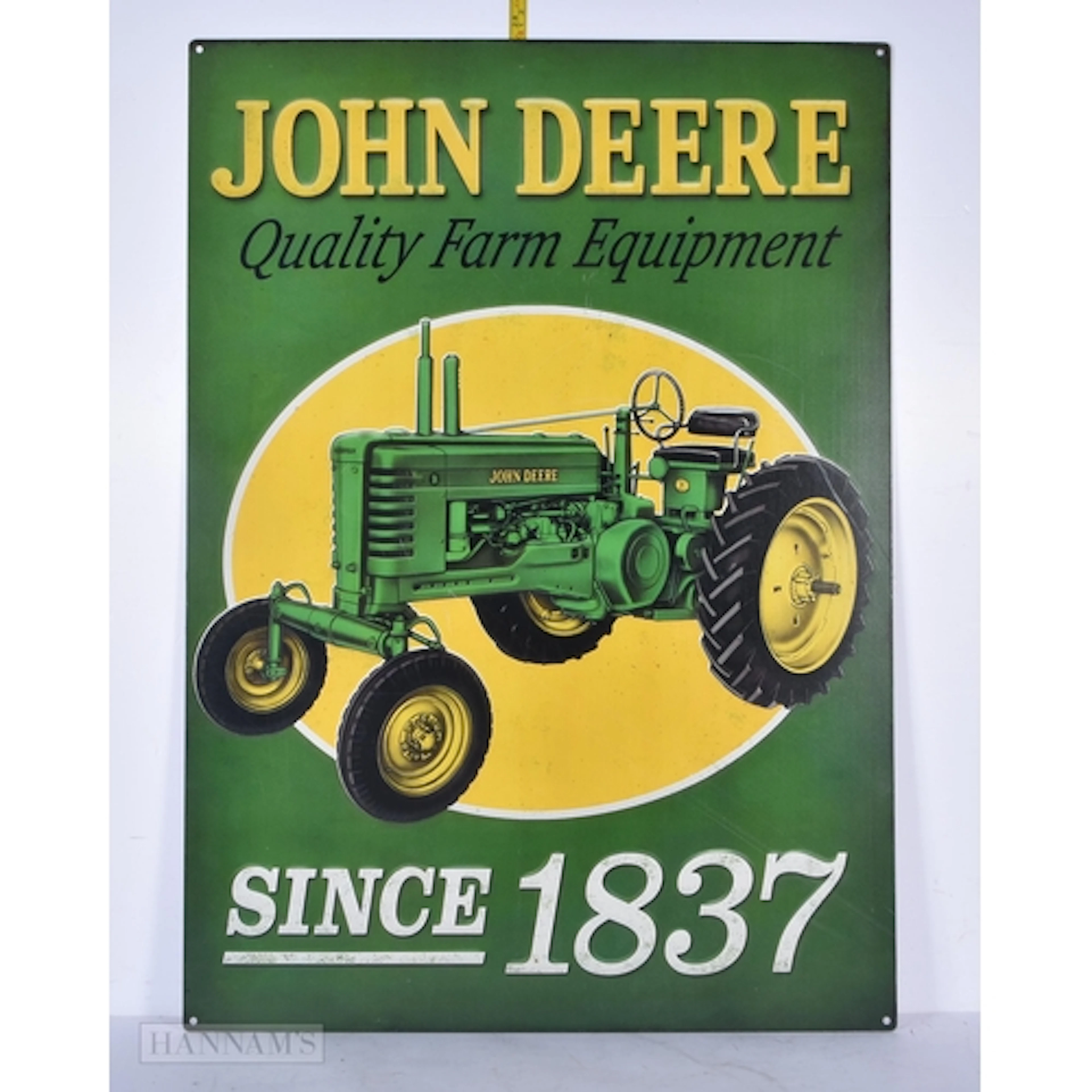 A Tin plate sign John Deere Quality Farm Equipment 70 x 50cm