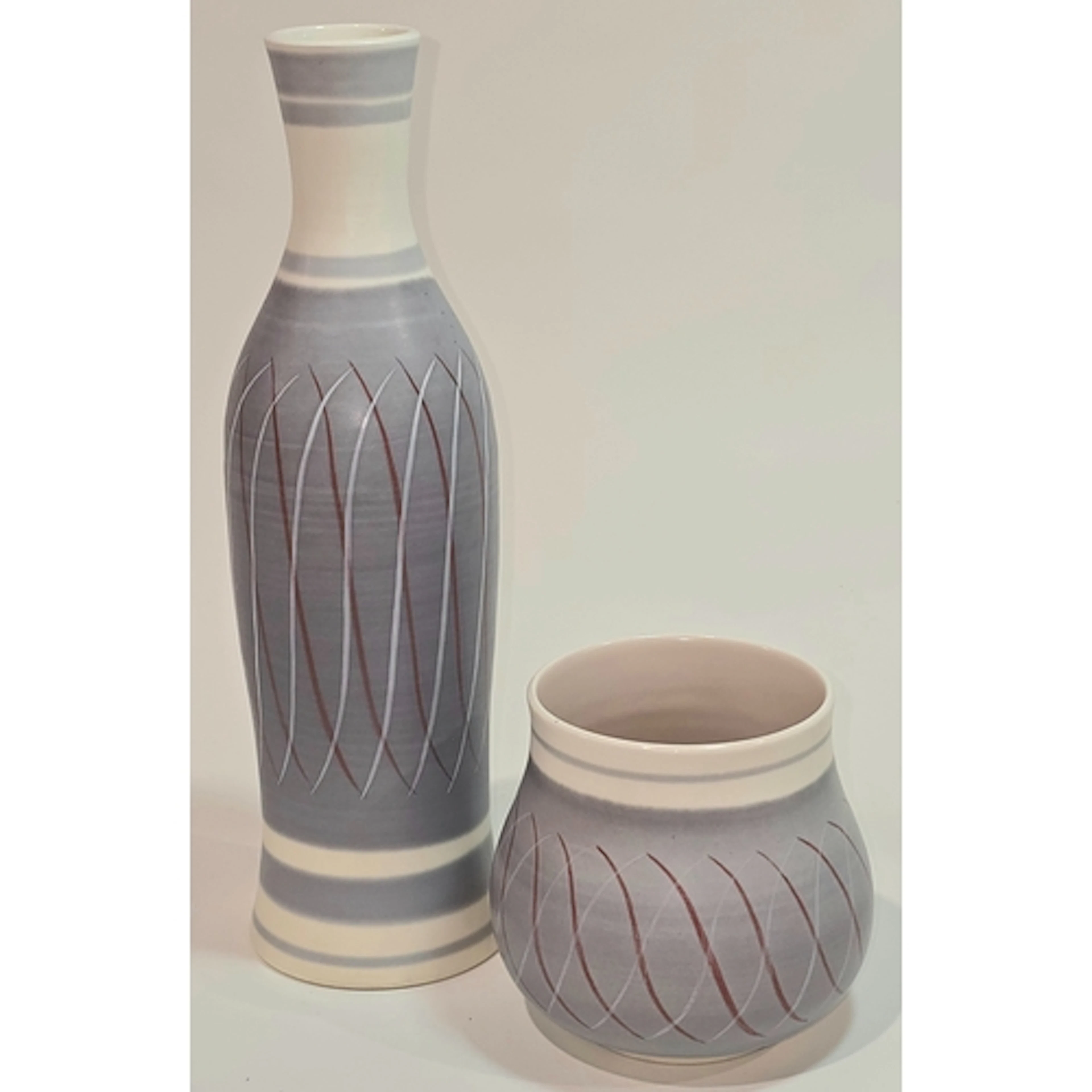 Poole Pottery shape 633 PRP pattern vase 10.5" high, togethe...