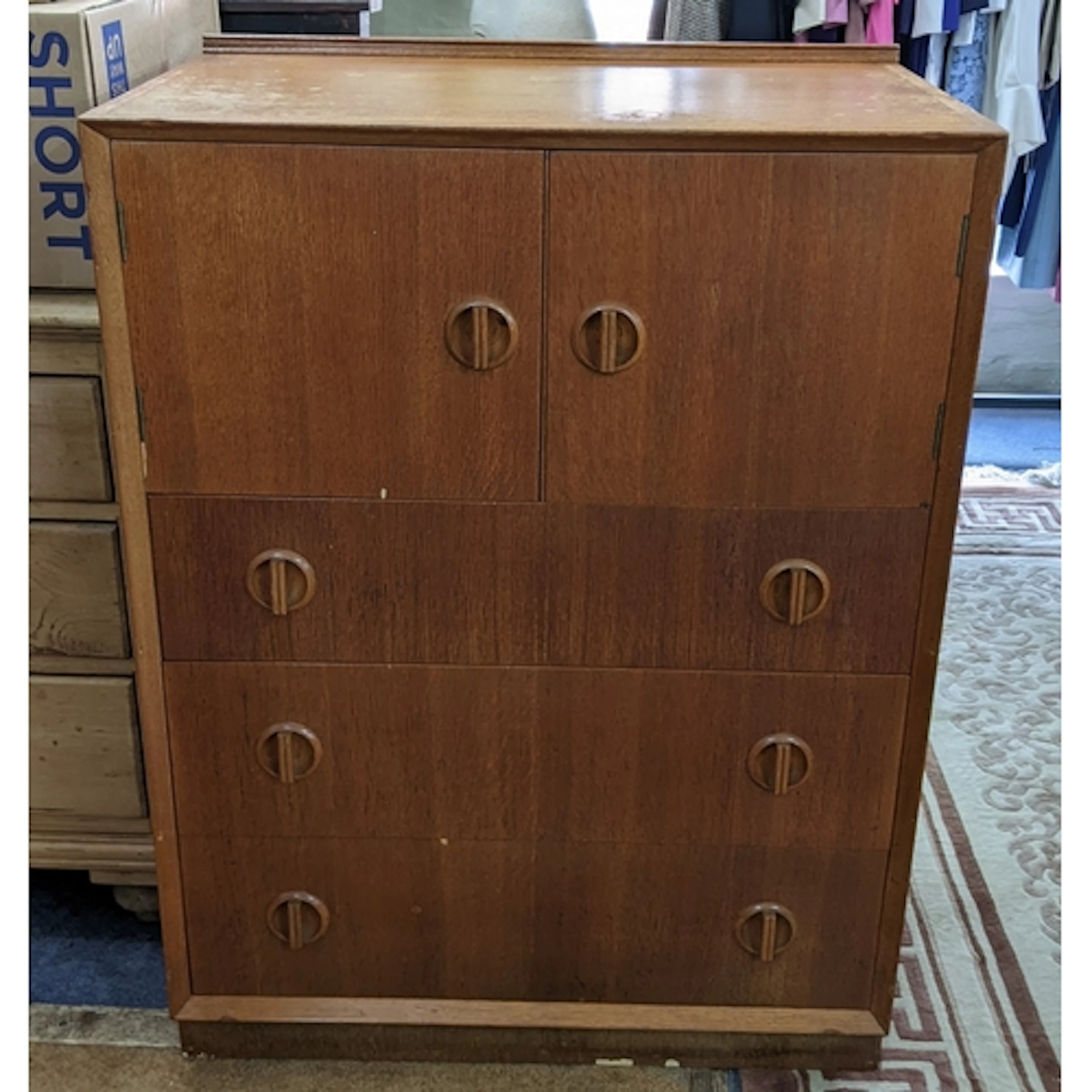 A mid 20th century retro White and Newton chest of drawers w...