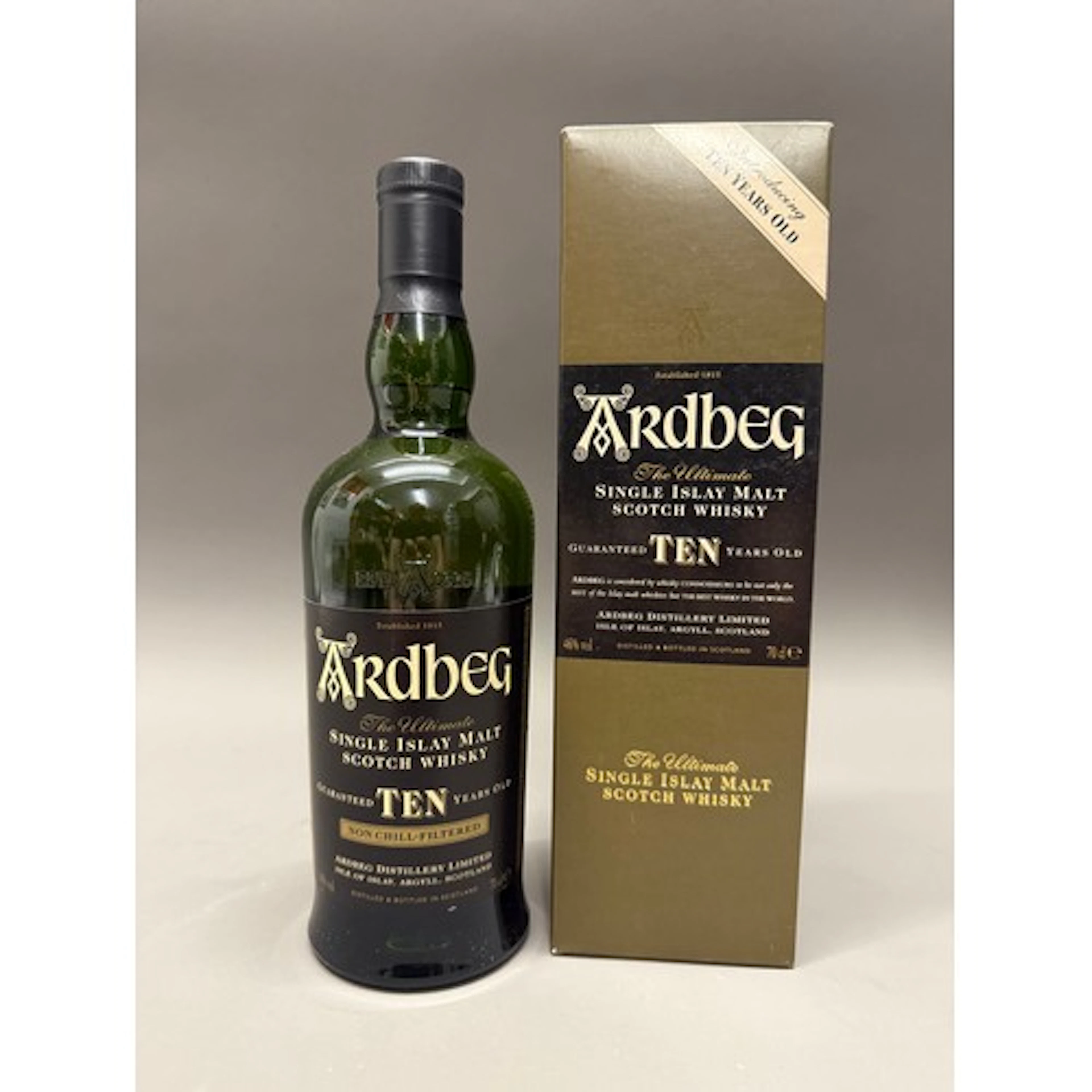 ARDBEG 10 year old Islay single malt Scotch whisky 46% abv. ...