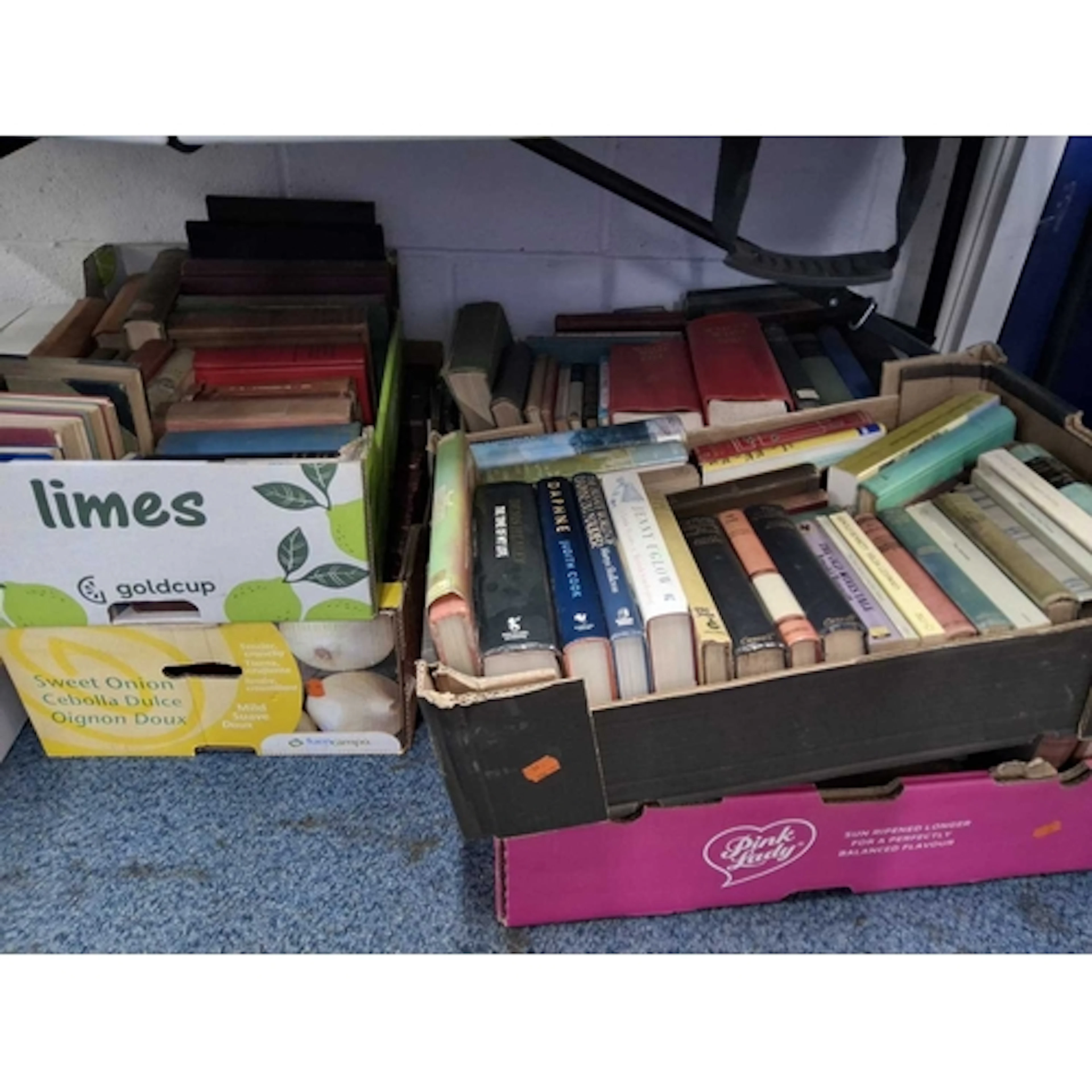 SIX BOXES OF BOOKS, mainly vintage and some antiquarian titl...