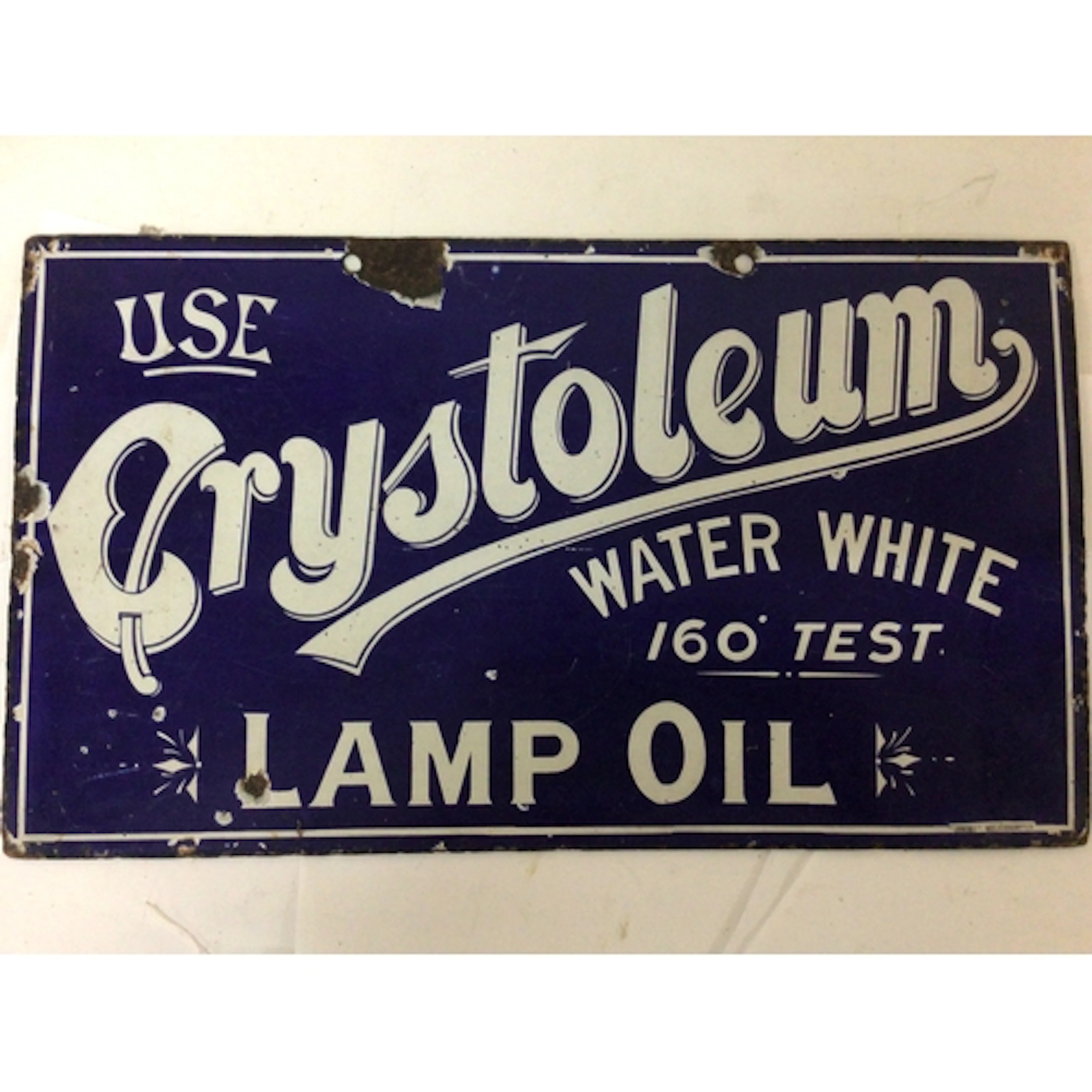 A Vintage enamel sign Use Crystoleum water white Lamp ...
