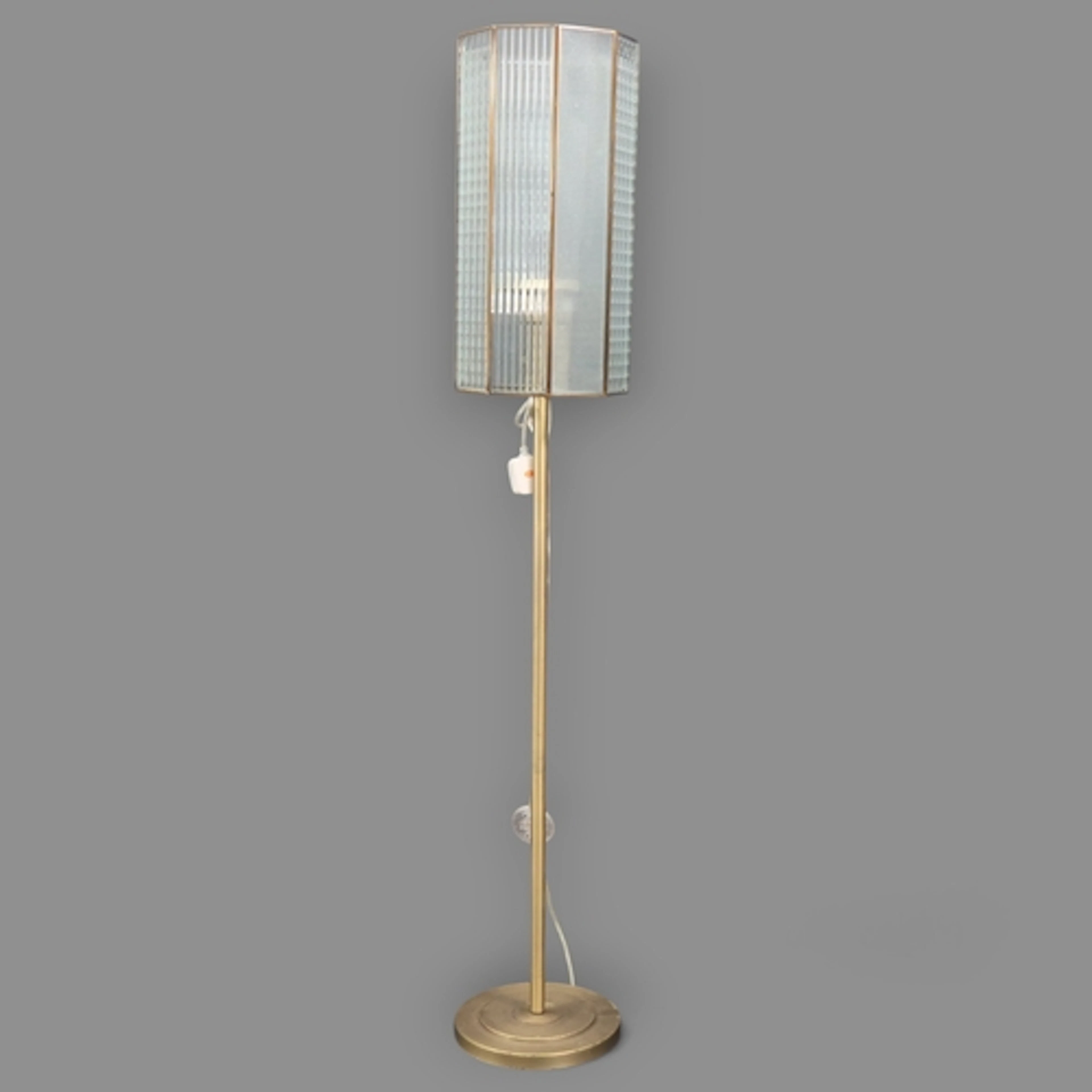A contemporary Art Deco style standard lamp. H150cm.