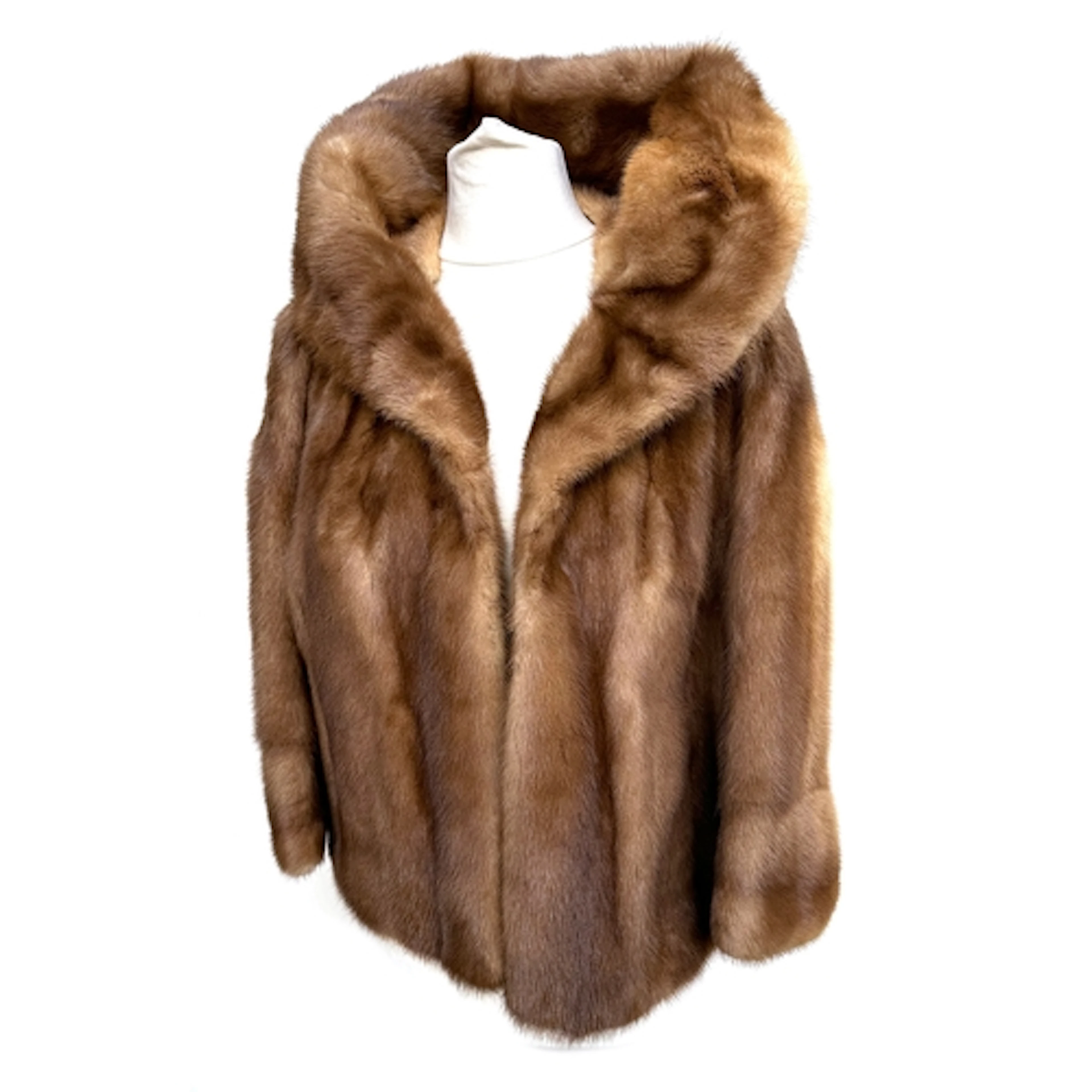 An Eric's fur jacket with shawl collar