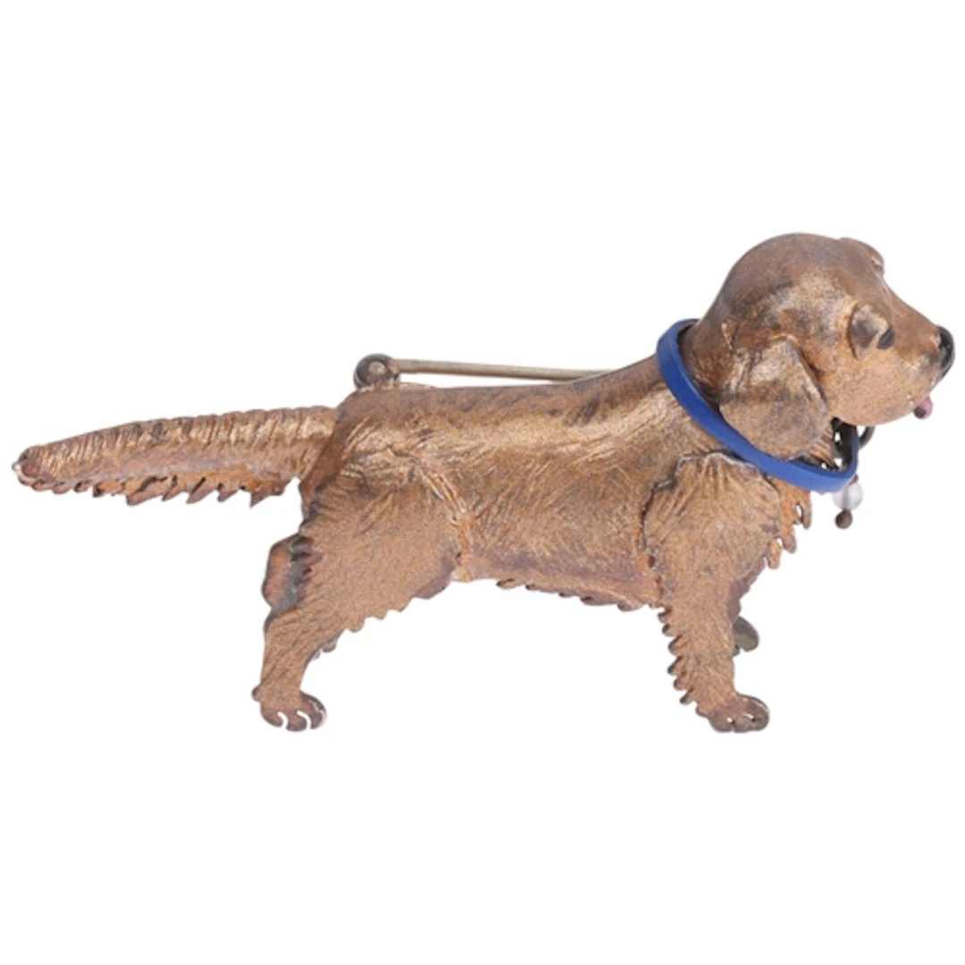 CAROL MATHER - a handmade sterling silver and enamel dog bro...