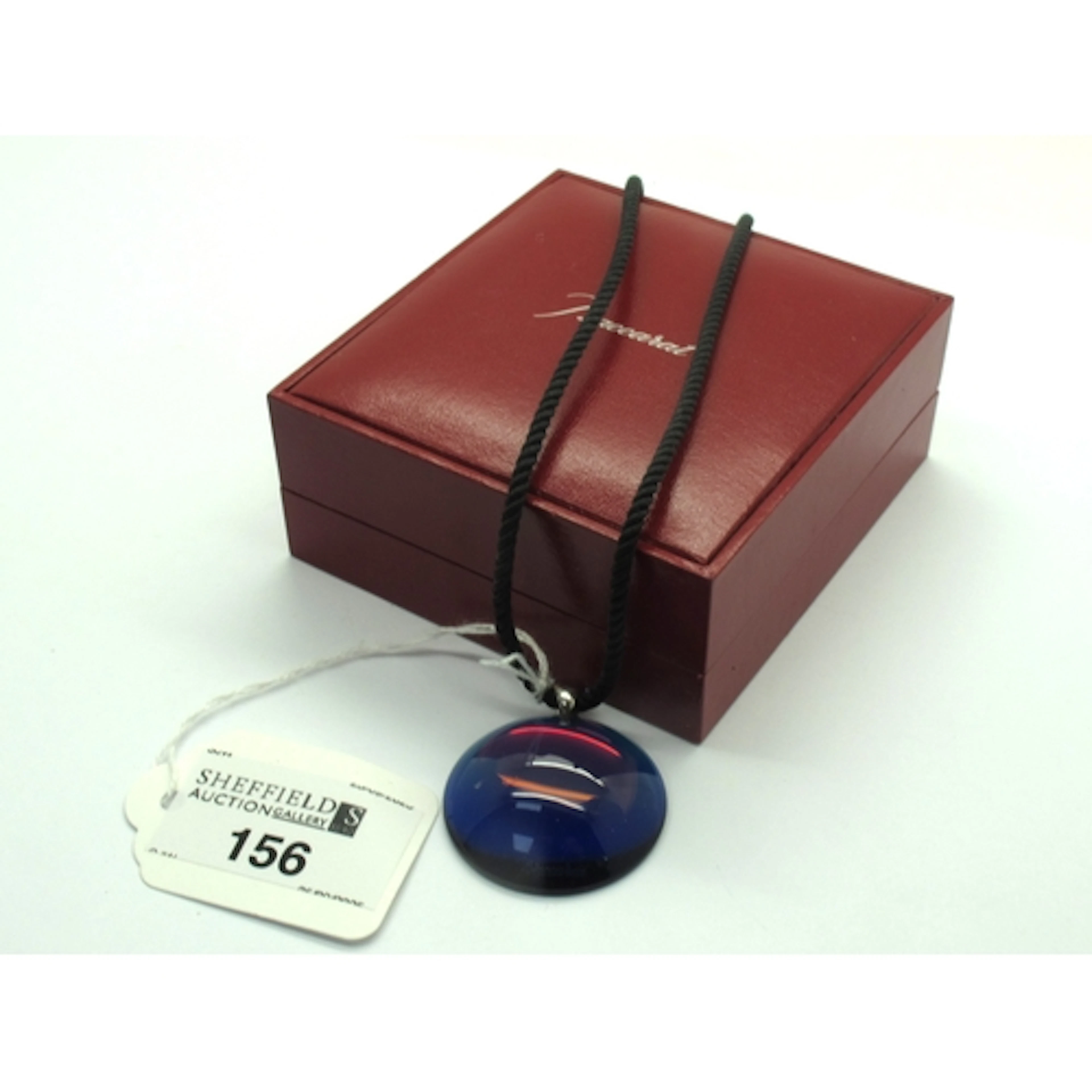 Baccarat; An Irrisescent Blue / Pink 'Eclipse' Crystal Caboc...