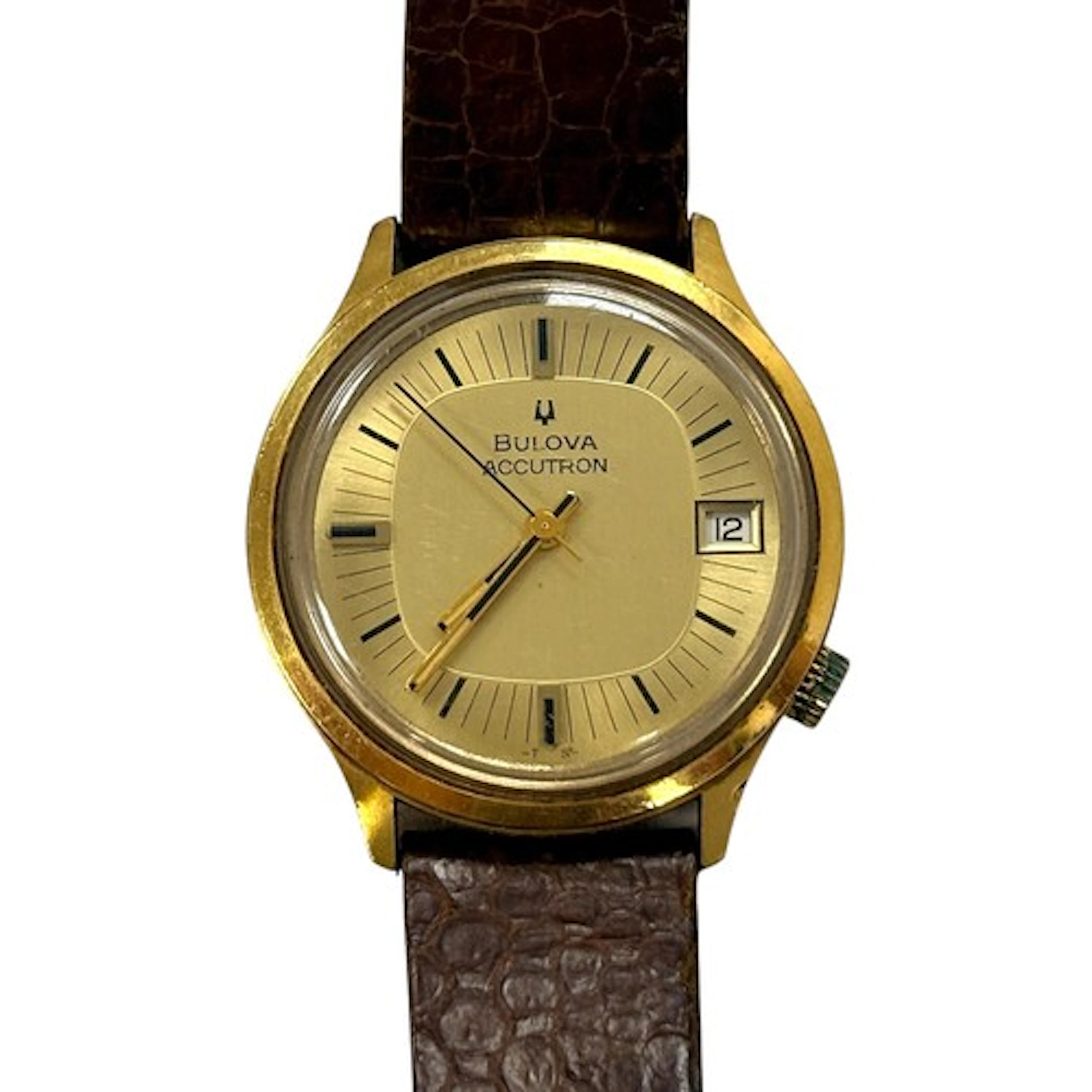 Bulova Accutron Day-Date Wristwatch, gold plated case with b...