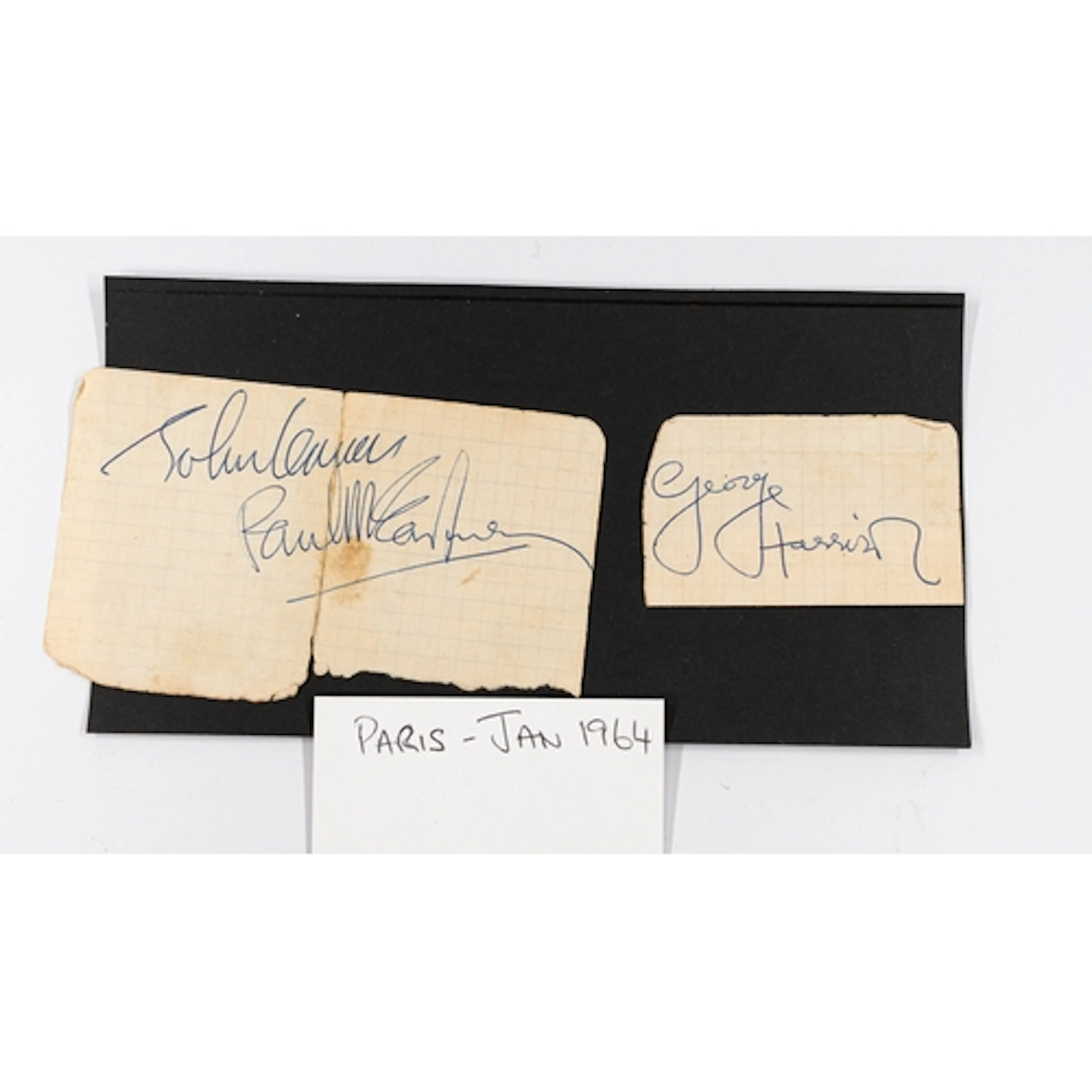 Autographs: The Beatles; George Harrison, John Lennon and Pa...