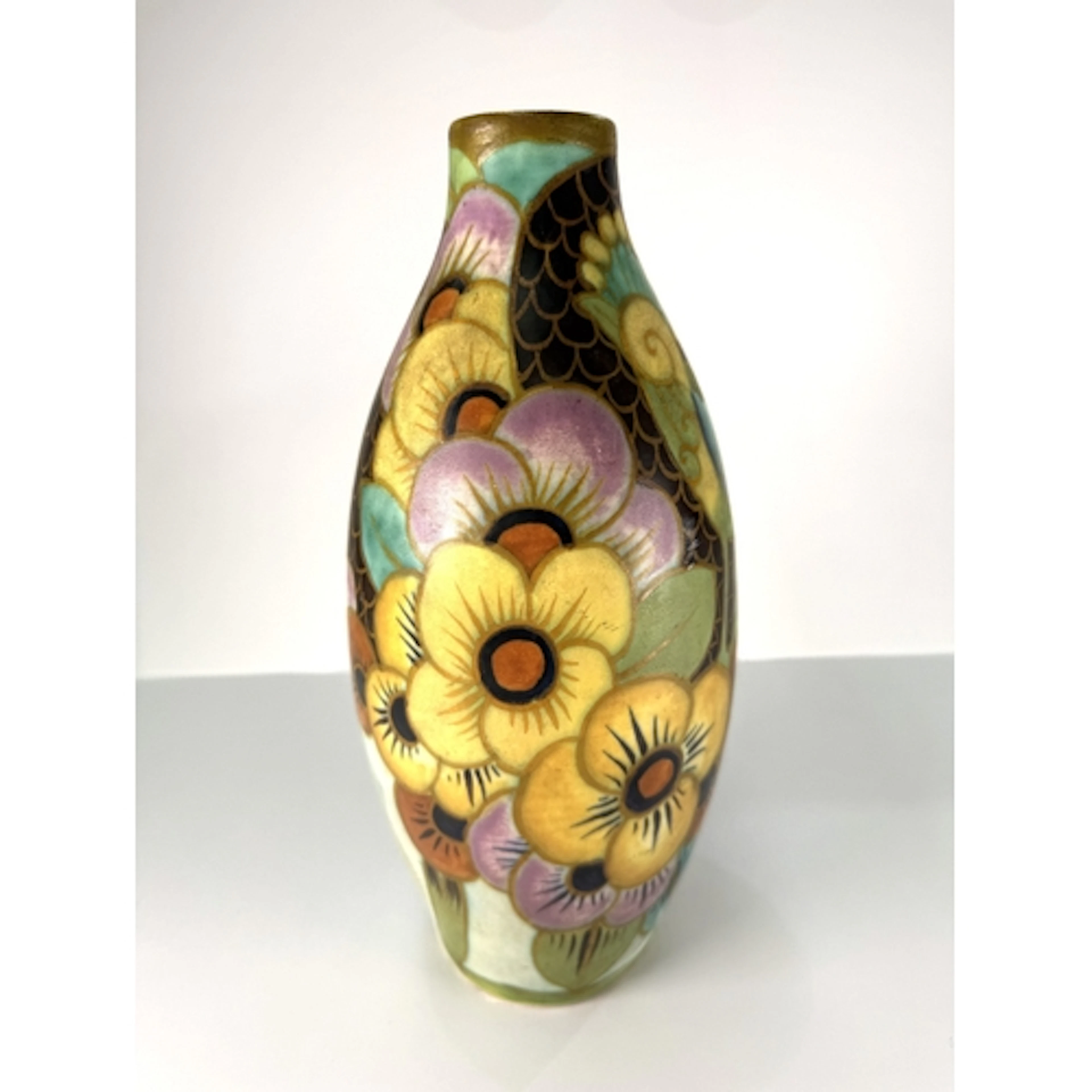 Charles Catteau (1880 - 1966) Boch Keramis Art Deco vase wit...