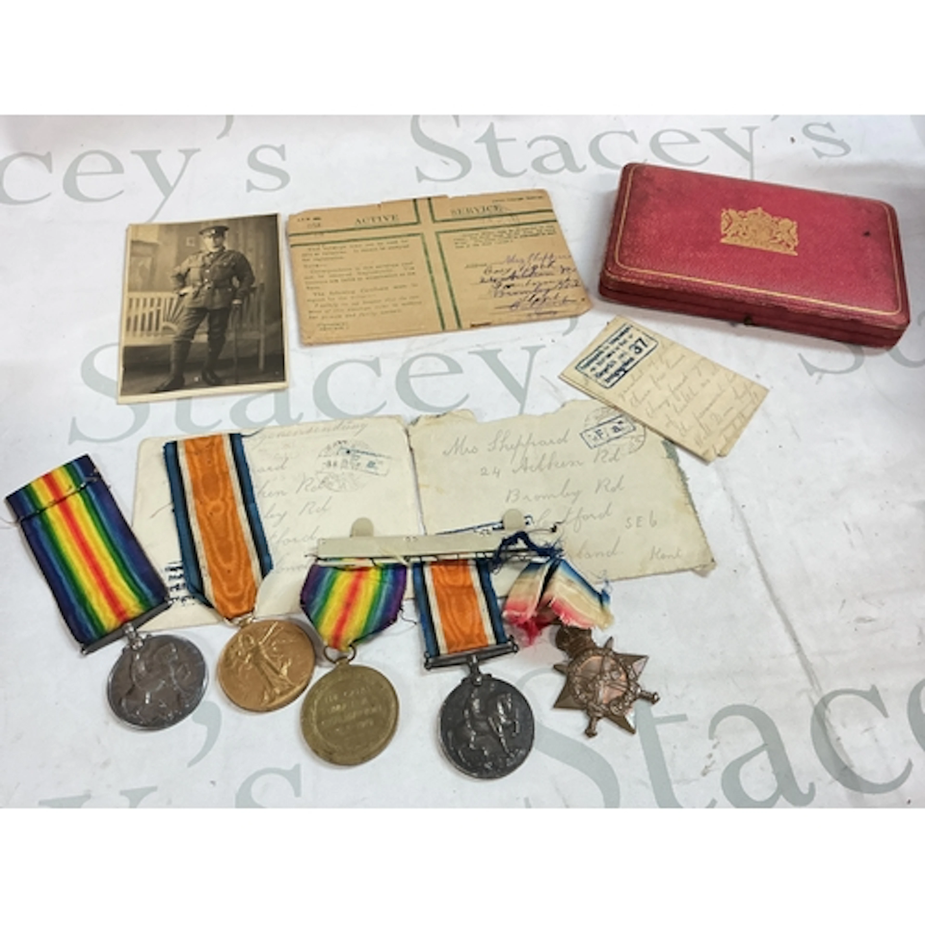 WW1 Trio medals presented to K13266. EW DUNSFORD STO I.RN &a...