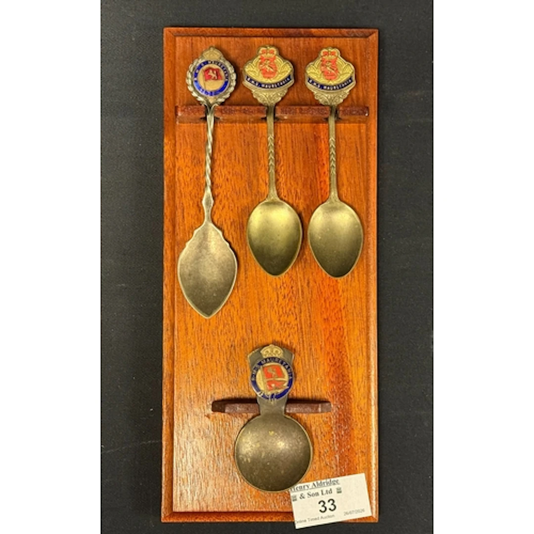 Cunard: Cunard: Silver plated souvenir spoons, all bearing ...