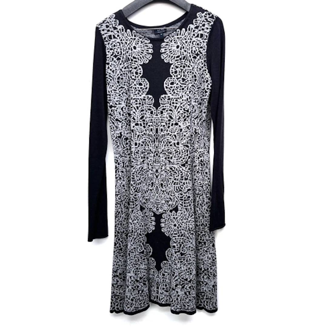 An Armani Jeans wool blend long sleeved dress with grey roco...
