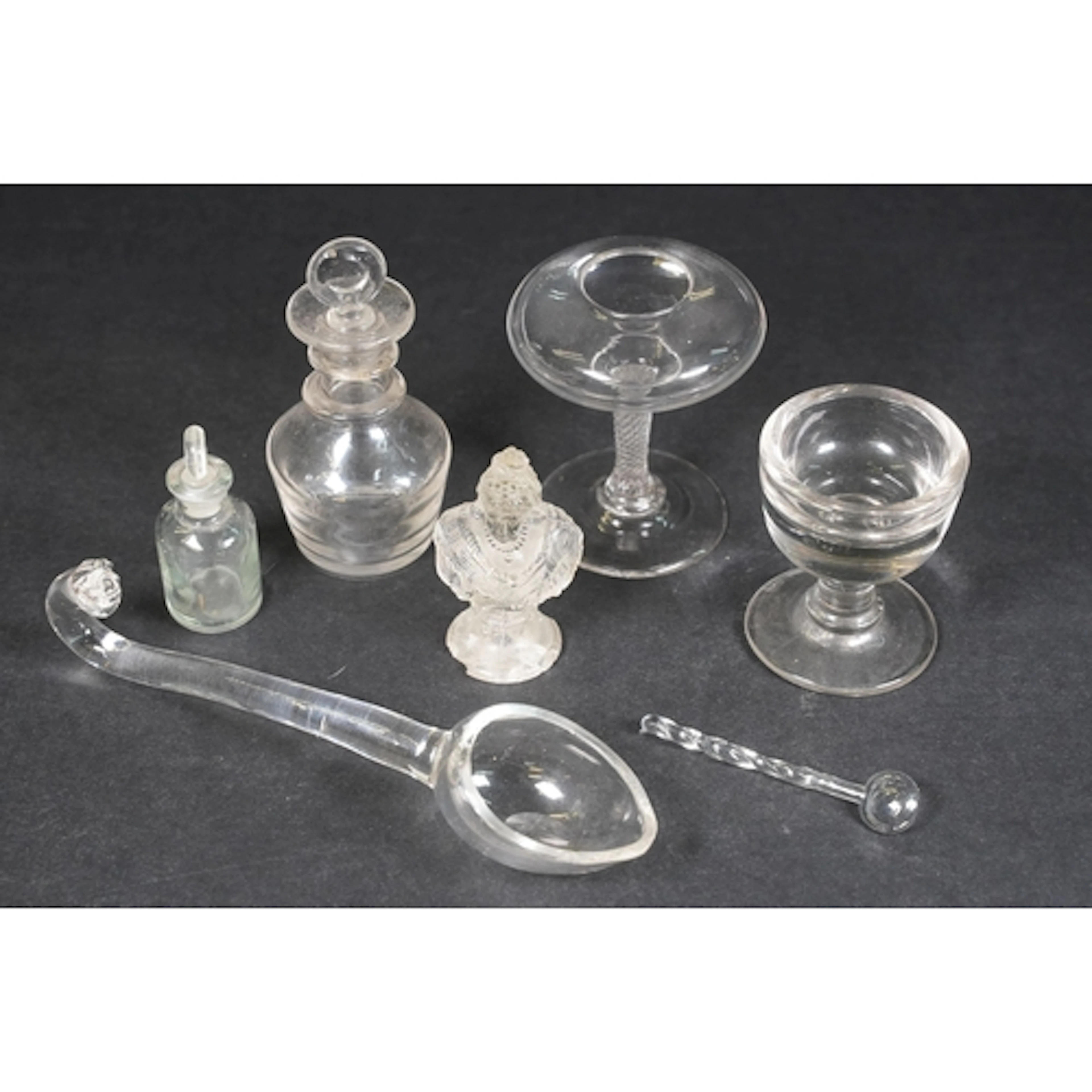 Group of antique glassware, to comprise penny lick icecream ...