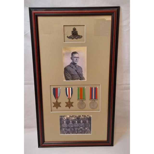 F/g WWII Medal Group with Royal Artillery Badge, photograph ...