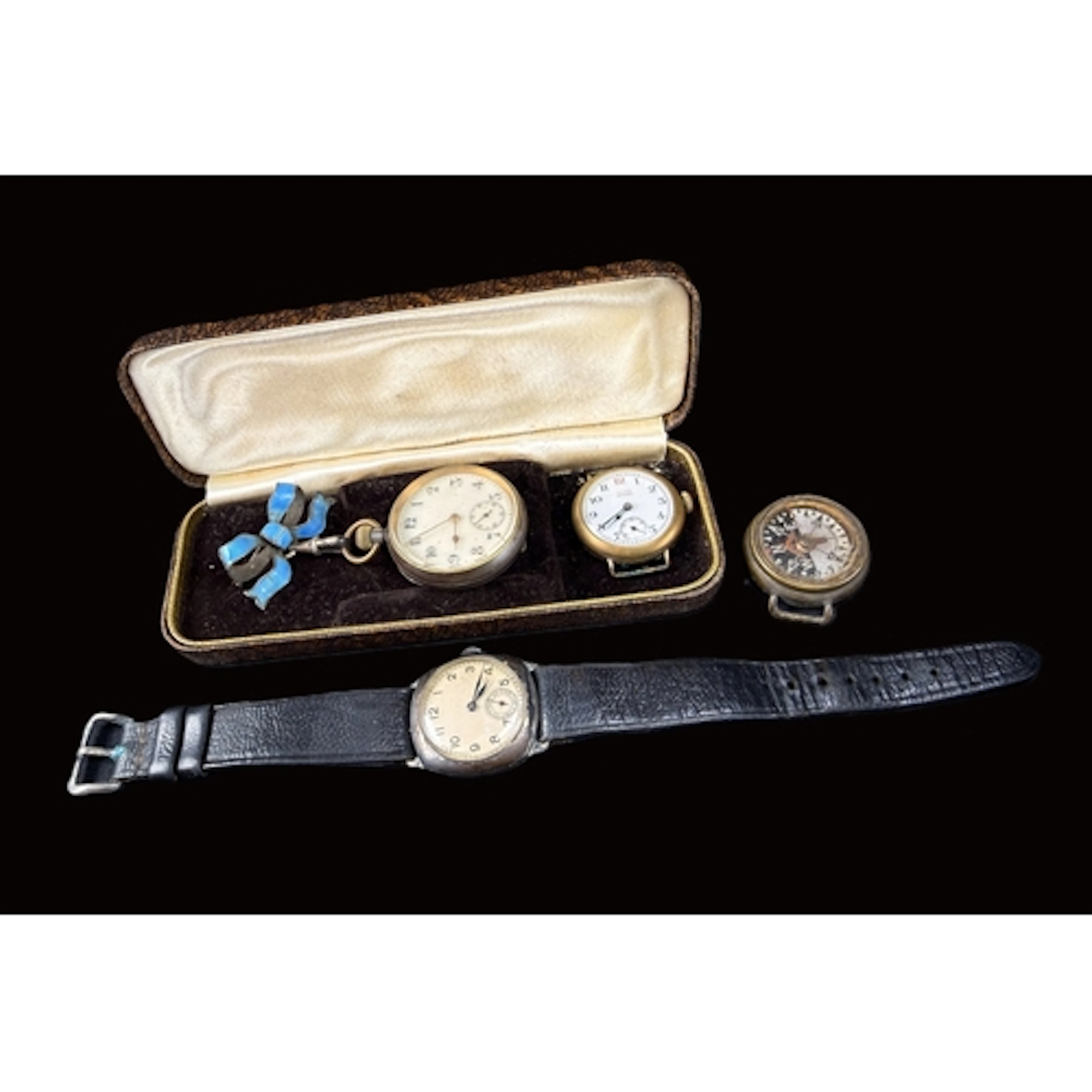 A silver cushioned case Art Deco gents watch, A vintage Rama...