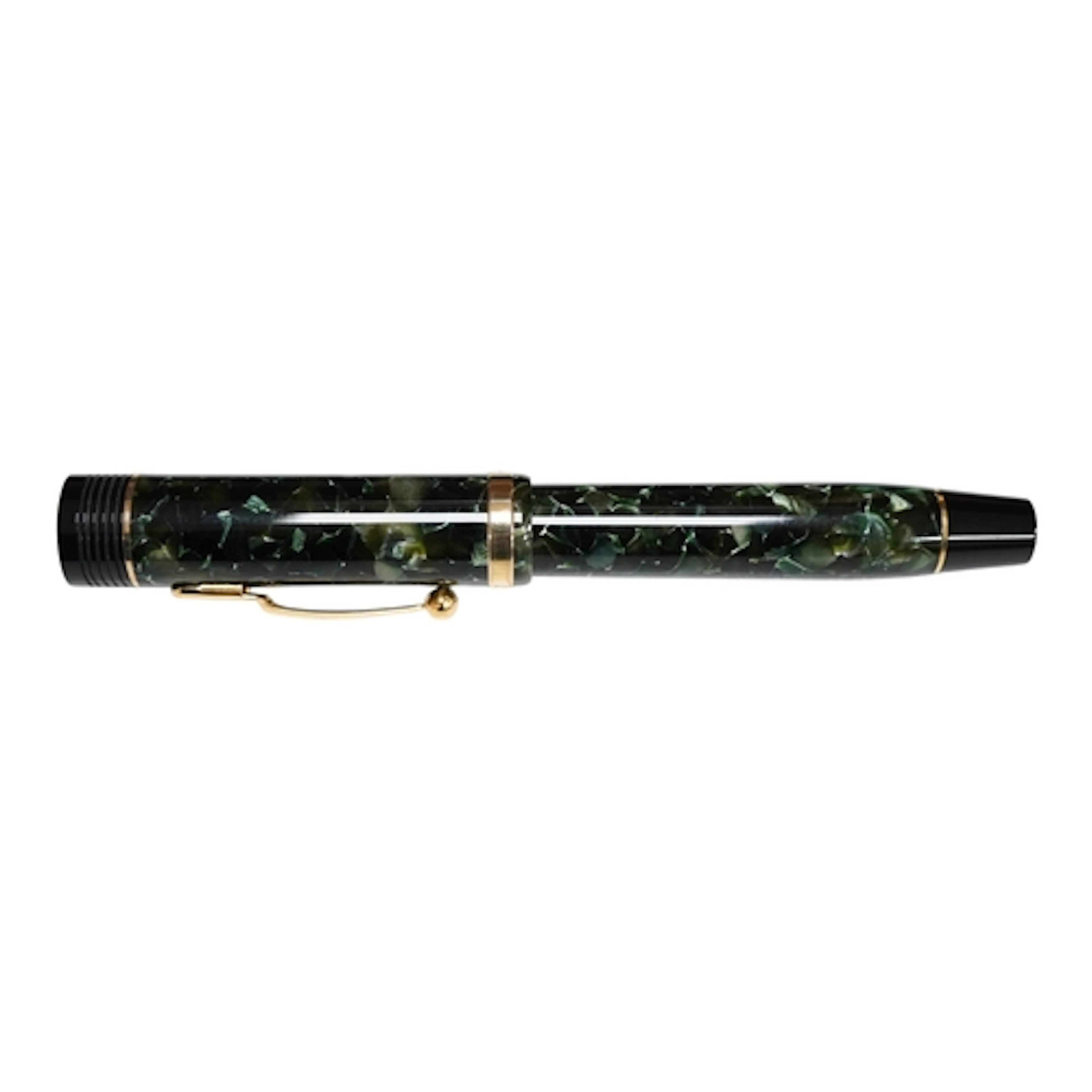 A Conway Stewart Churchill fountain pen, bracket green No. 1...