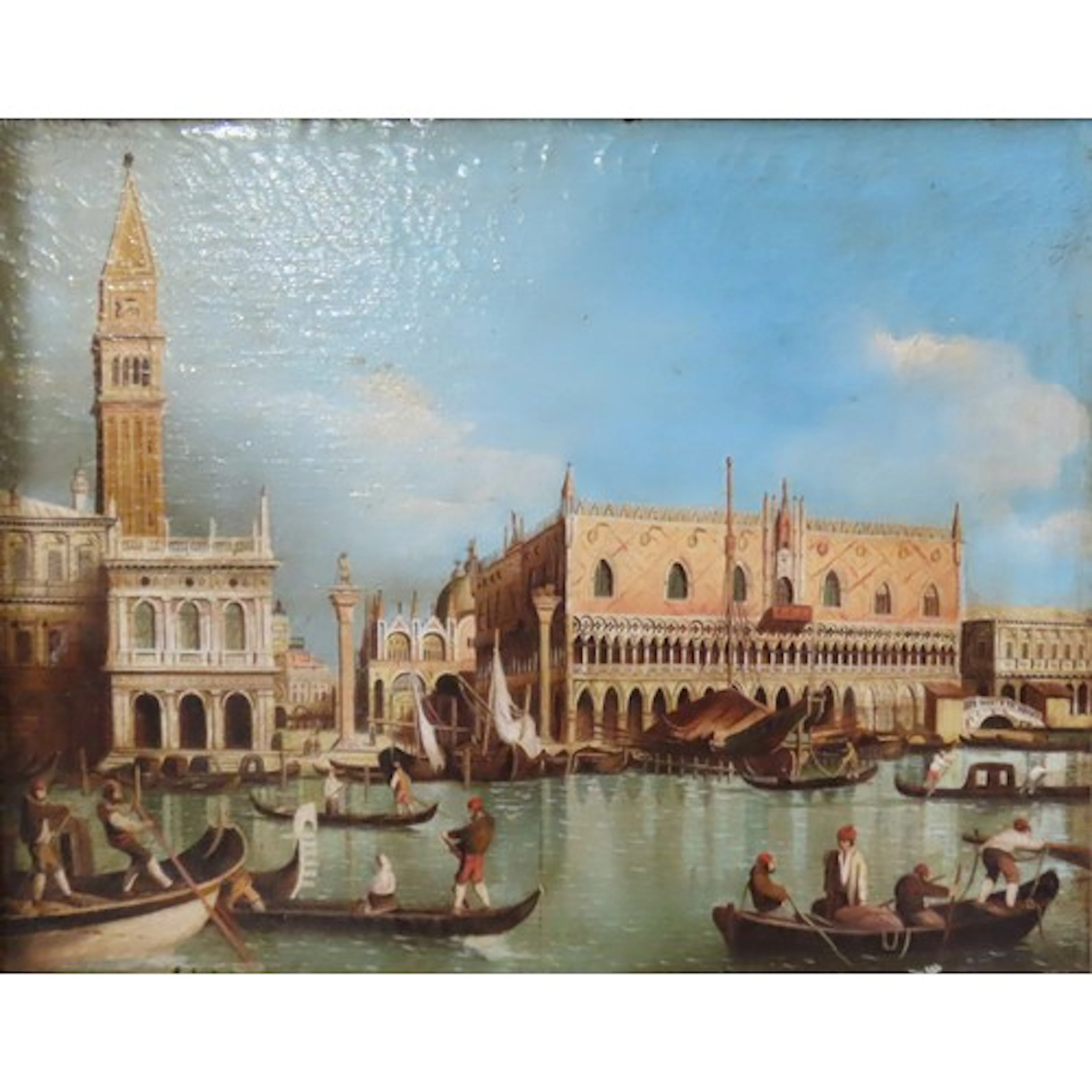 VENETIAN SCENES in the manner of Canaletto, oil on canvas in...