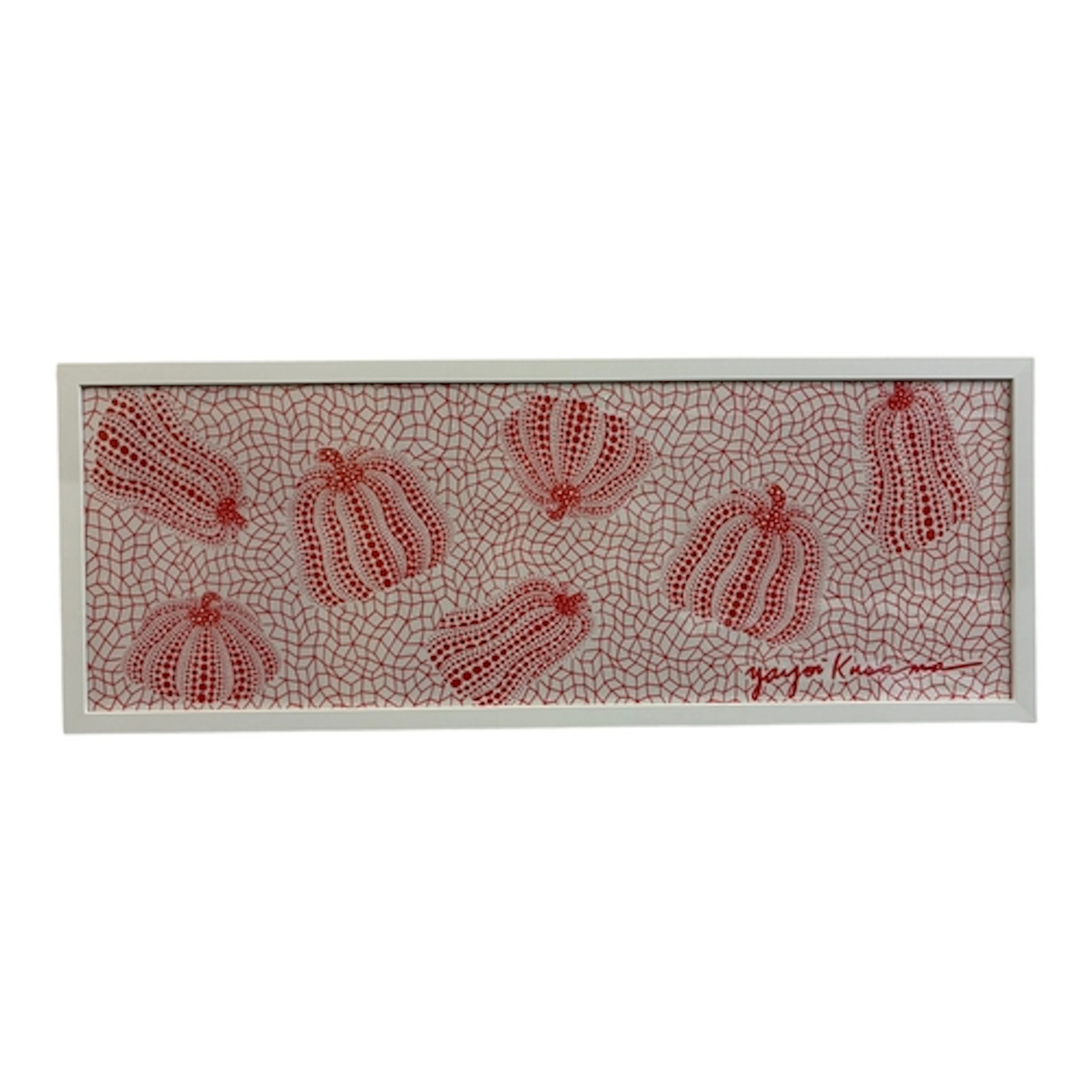 Yayoi Kusama (b.1929) Pumpkins (red/white) screen printed fa...