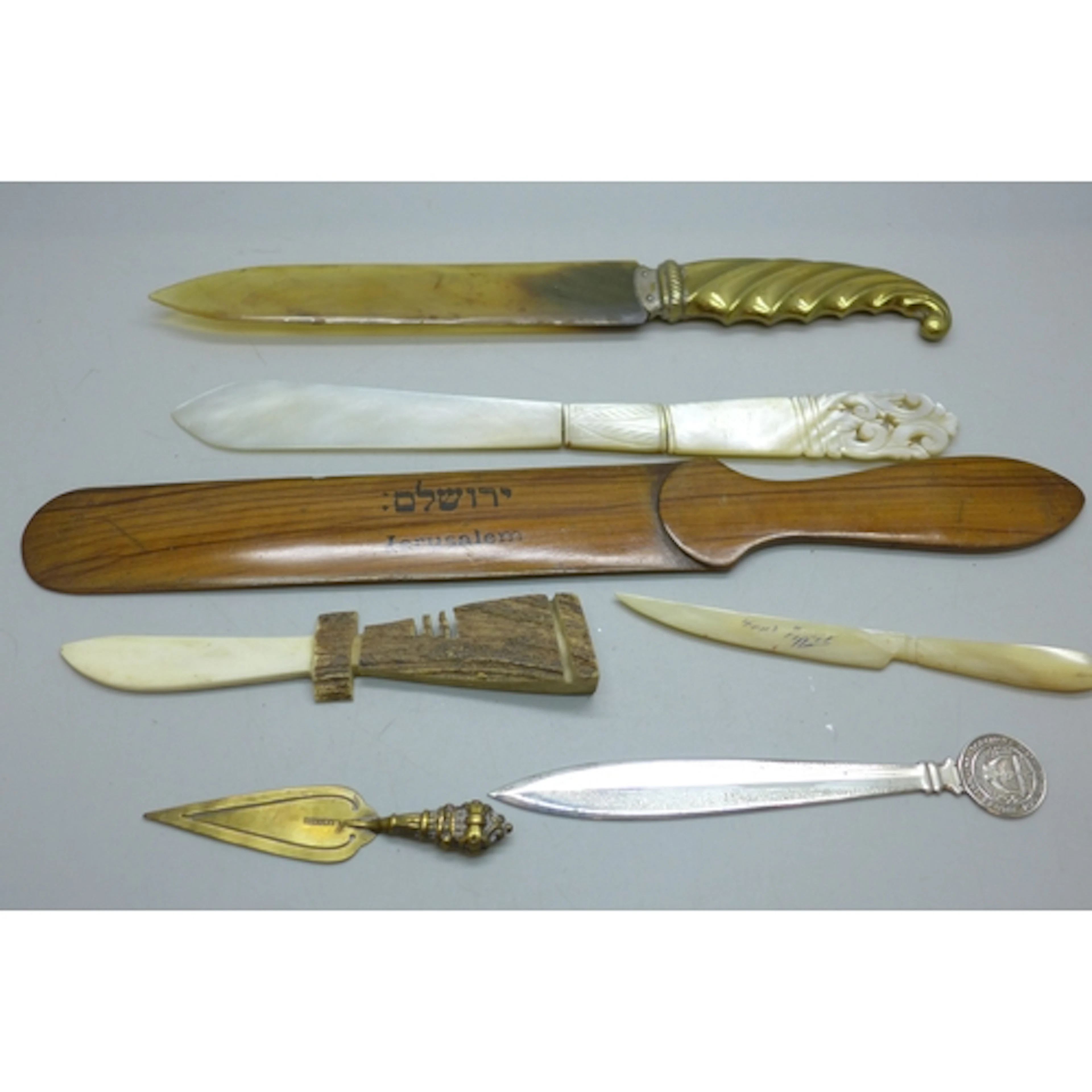 Assorted letter openers and a page turner