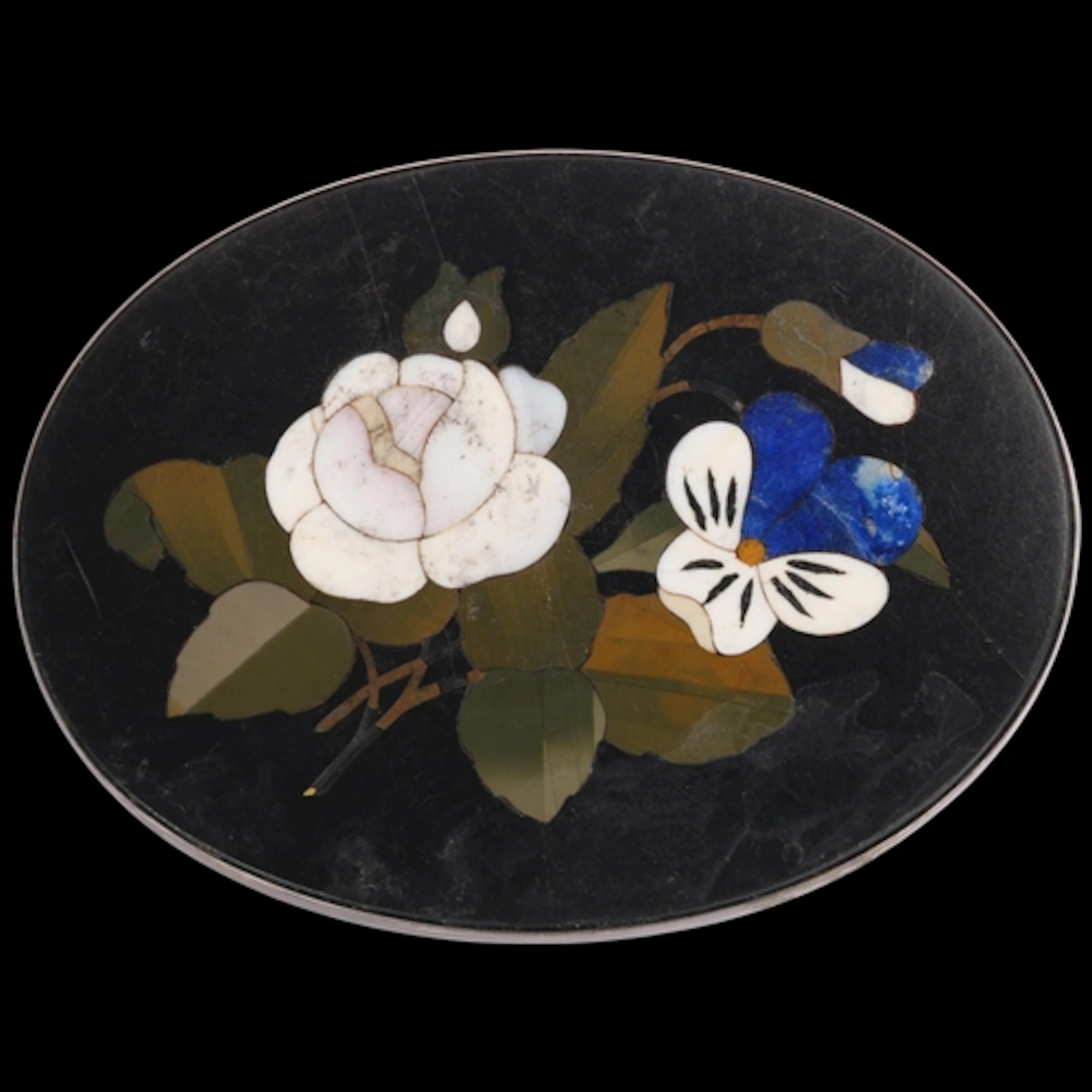 A large Antique Victorian Grand Tour Pietra Dura hardstone f...