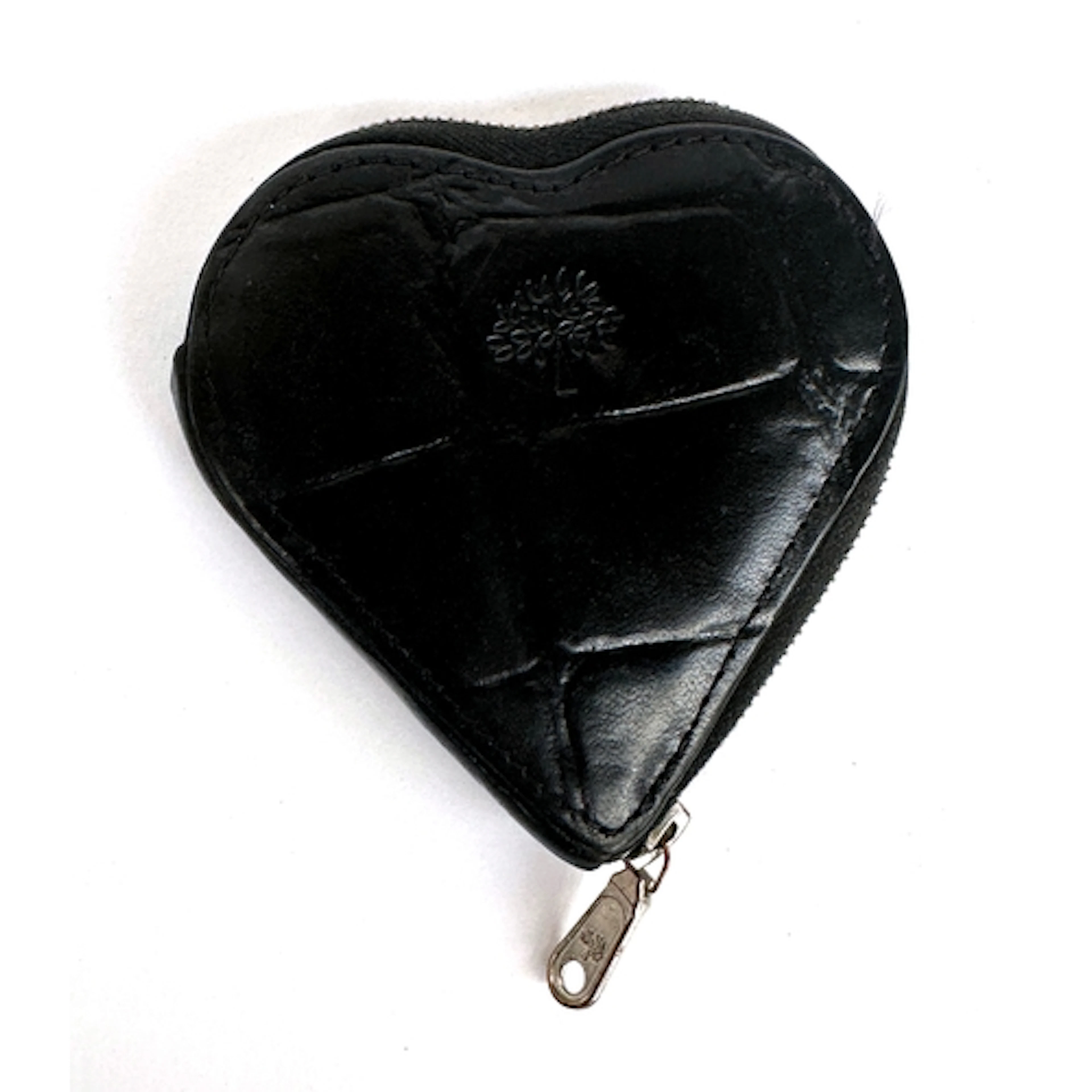 A Mulberry leather heart shaped purse, 9cmL