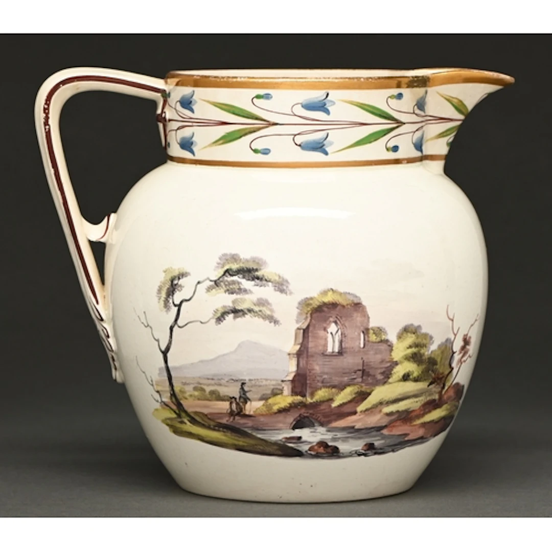 A pealware ovoid ale jug, possibly decorated at Brampton nea...