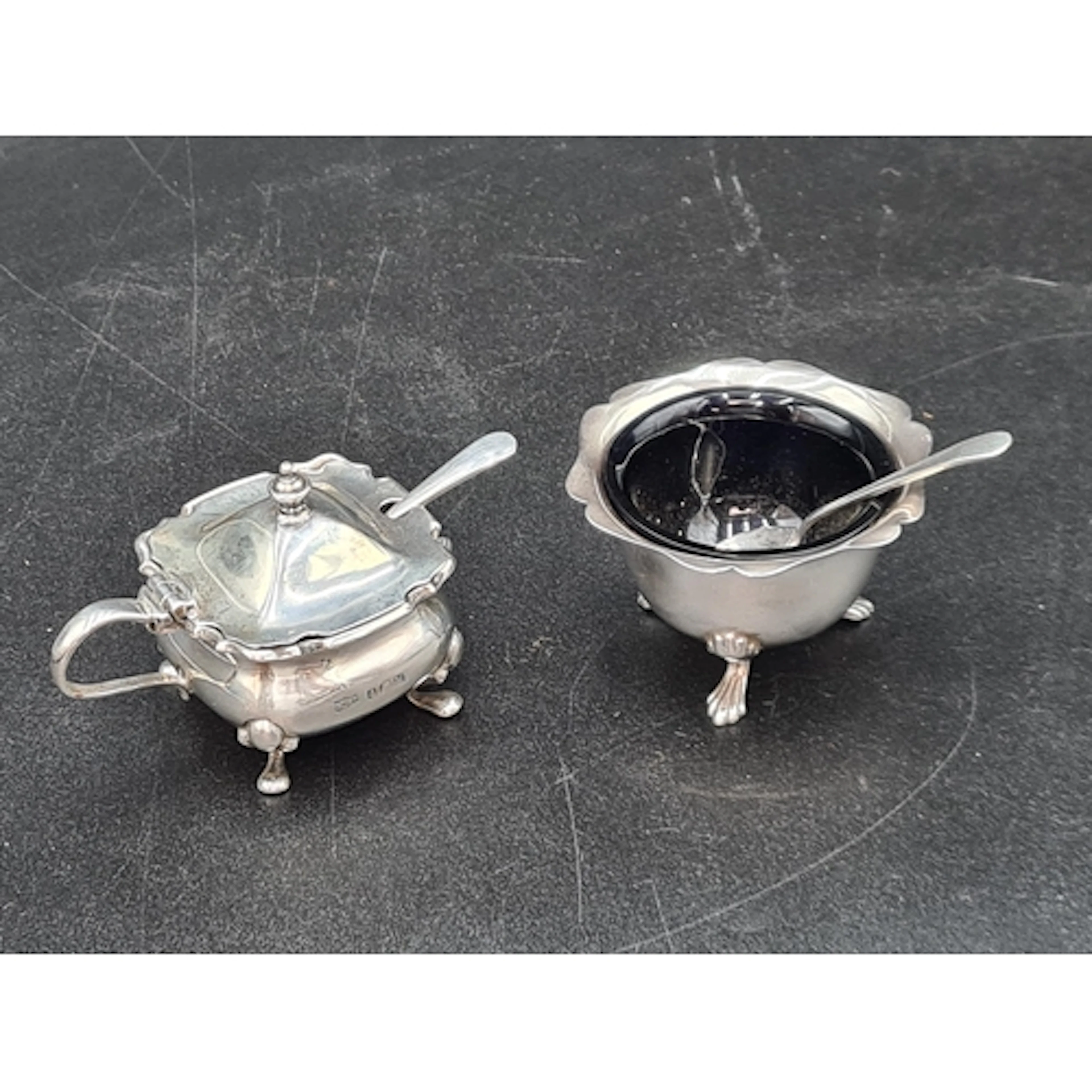 An Edward VIII silver square Mustard Pot, Birmingham 1936, ...