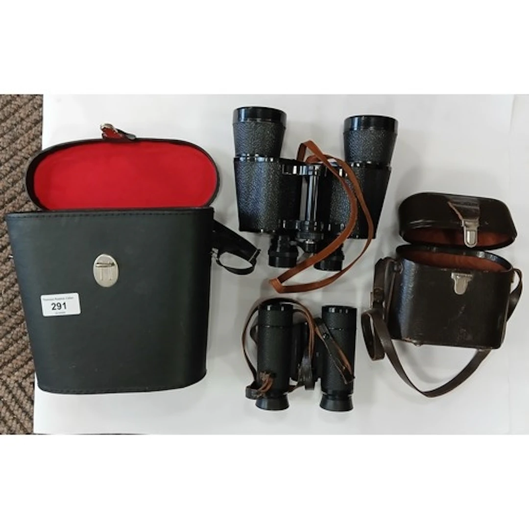 Pair of Pathescope binoculars, and a pair of Zeiss binocular...
