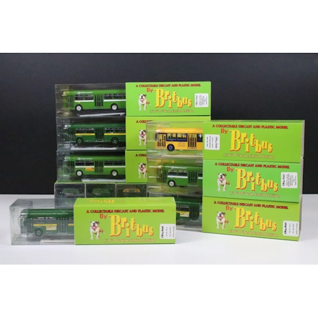 12 Boxed Britbus diecast model buses to include AS2-13 AEC S...