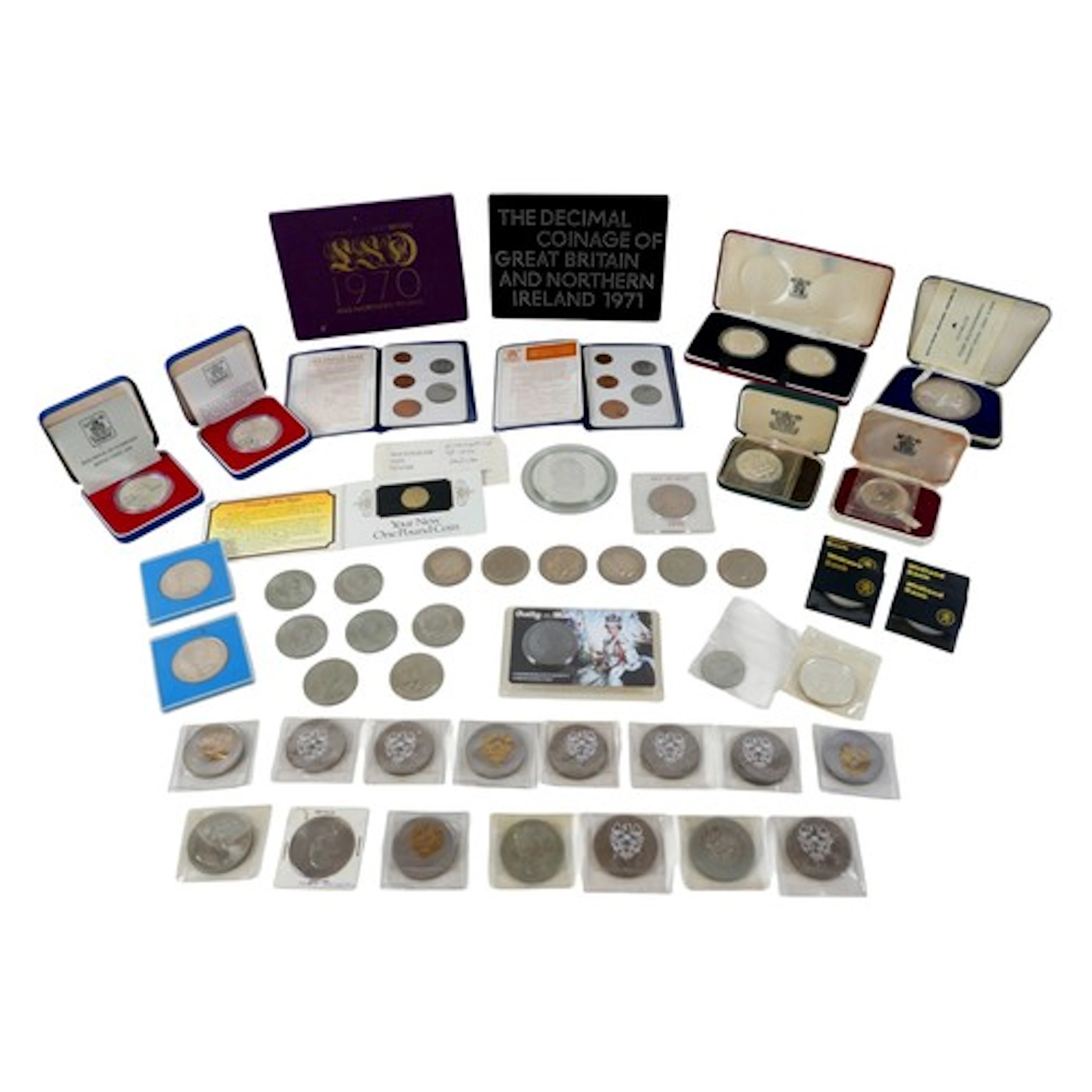 A collection of silver and other proof coins consisting "Man...