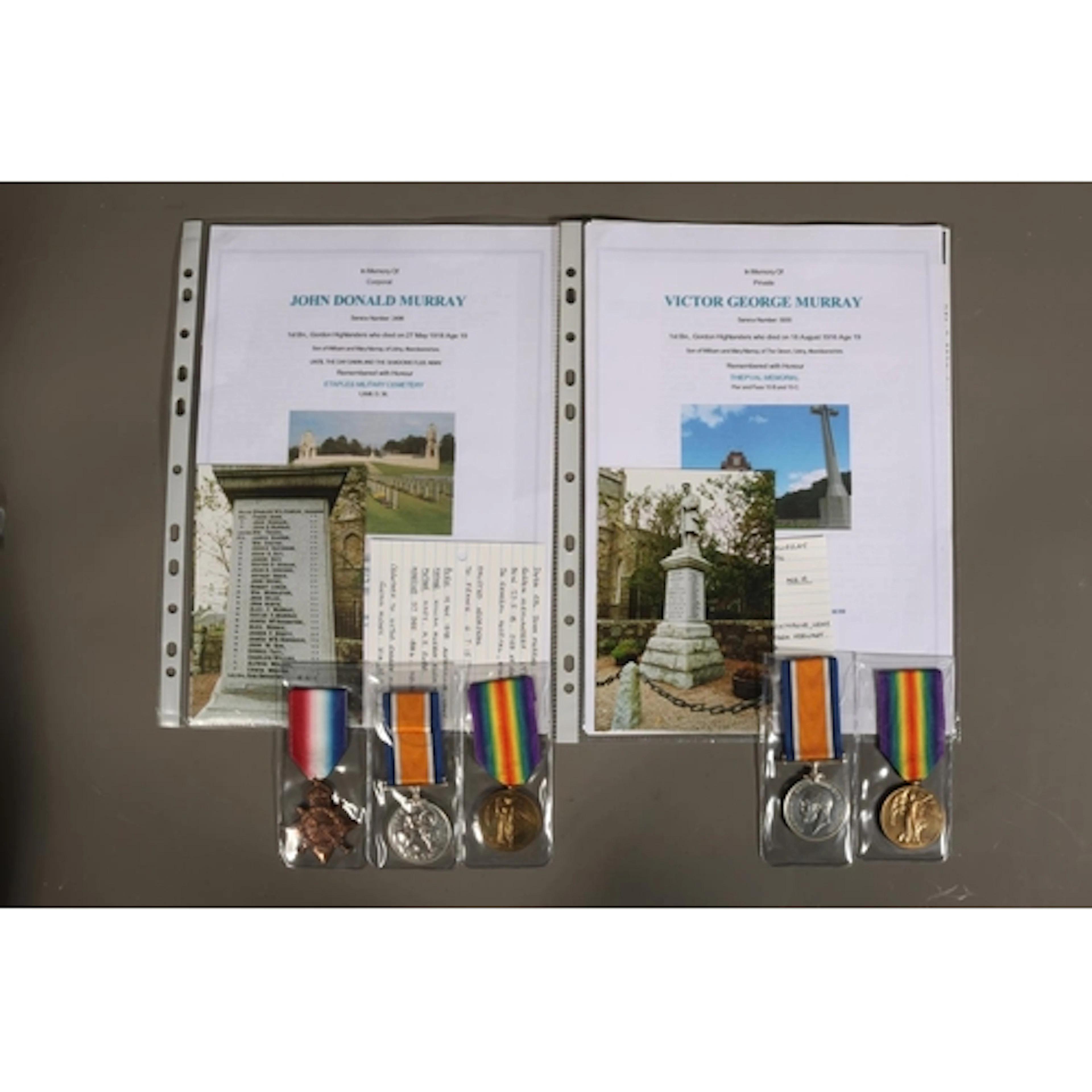 Medals of two brothers, both casualties, including: Medals ...