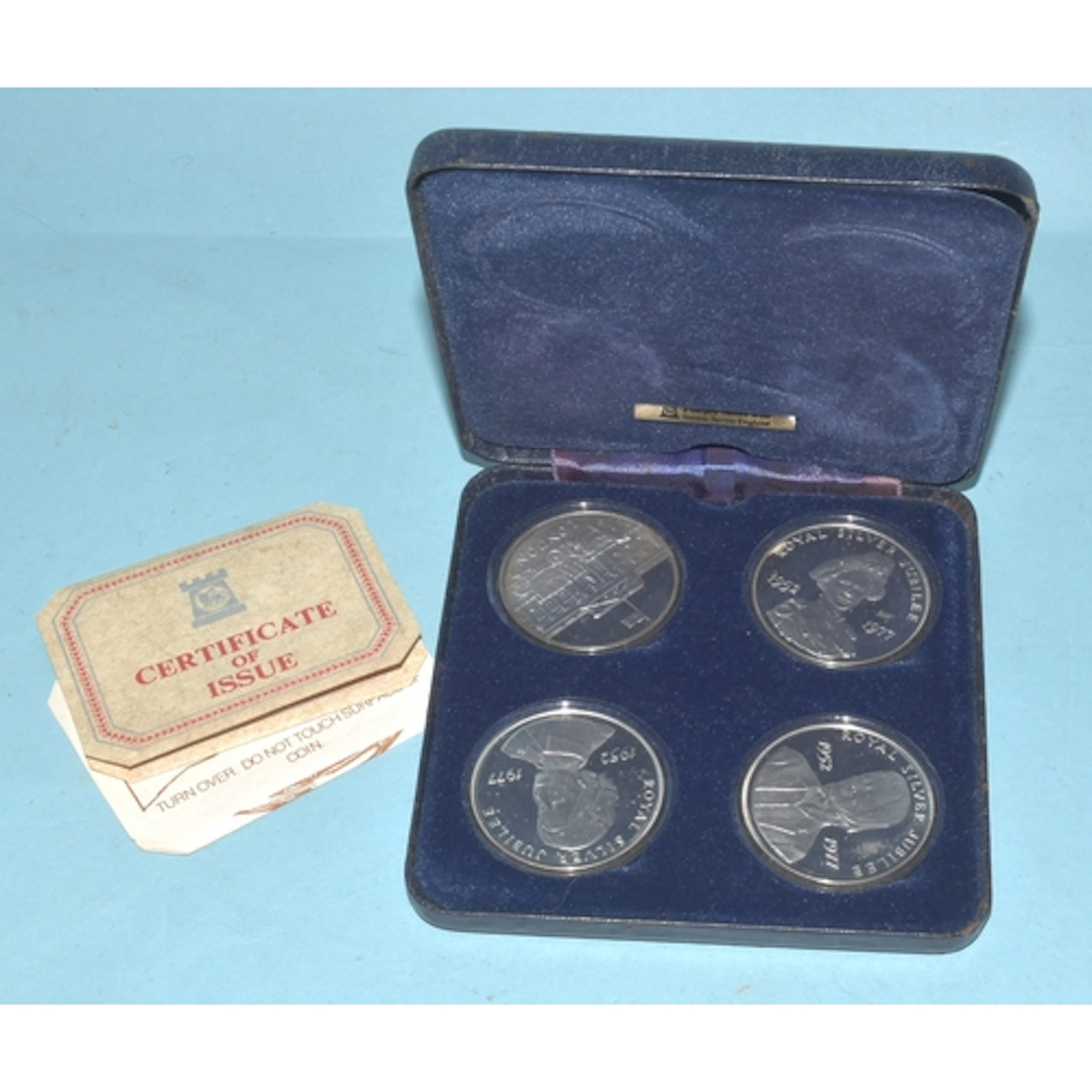 Pobjoy Mint Ltd, a set of four silver Royal Salute 1977 Crow...