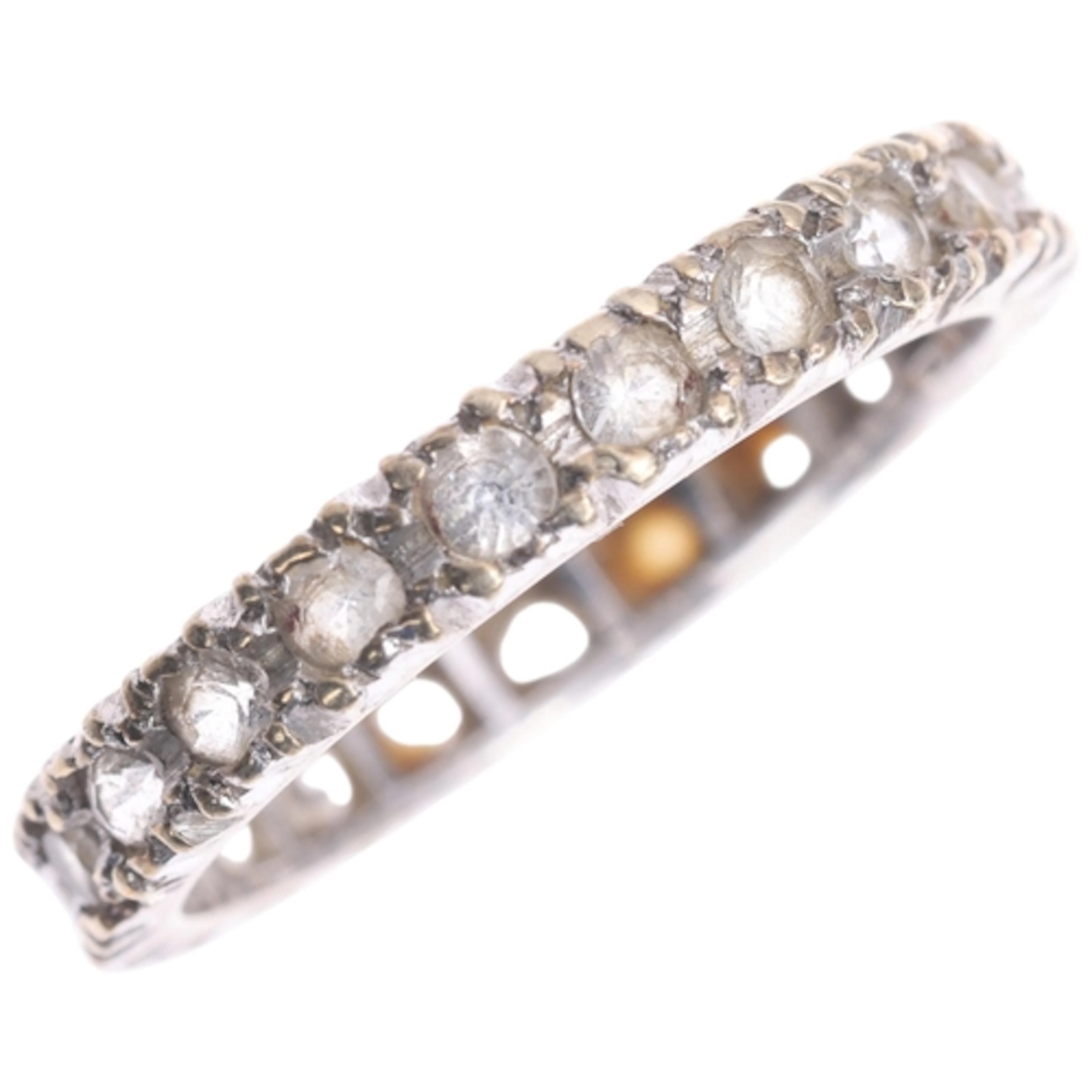 A 9ct white gold synthetic spinel full eternity ring, band w...