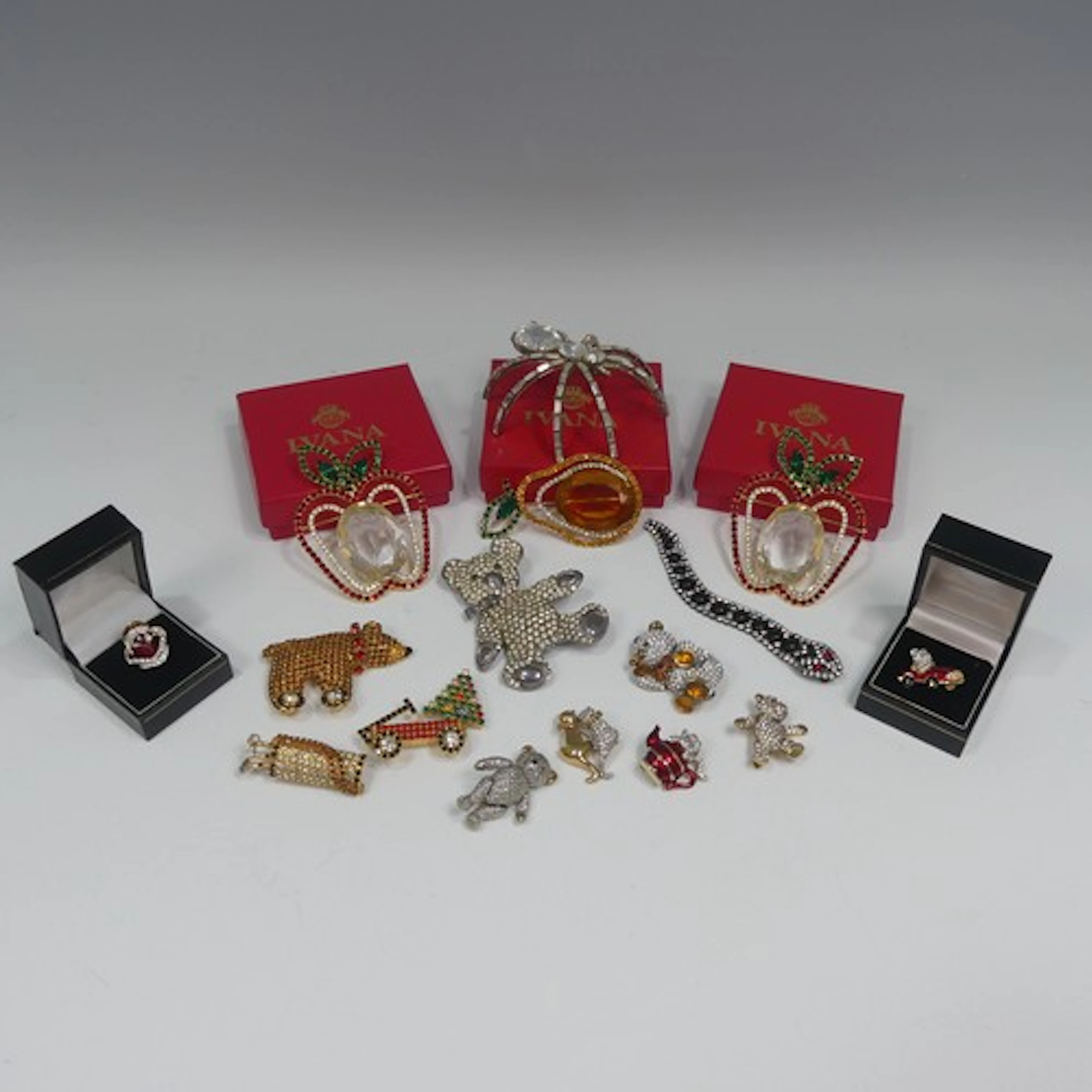 Butler & Wilson; a large silver tone paste set Teddy Bea...