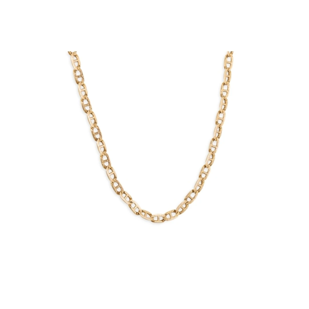 A 9CT YELLOW GOLD NECKLACE, 23" length, 14.5 g.