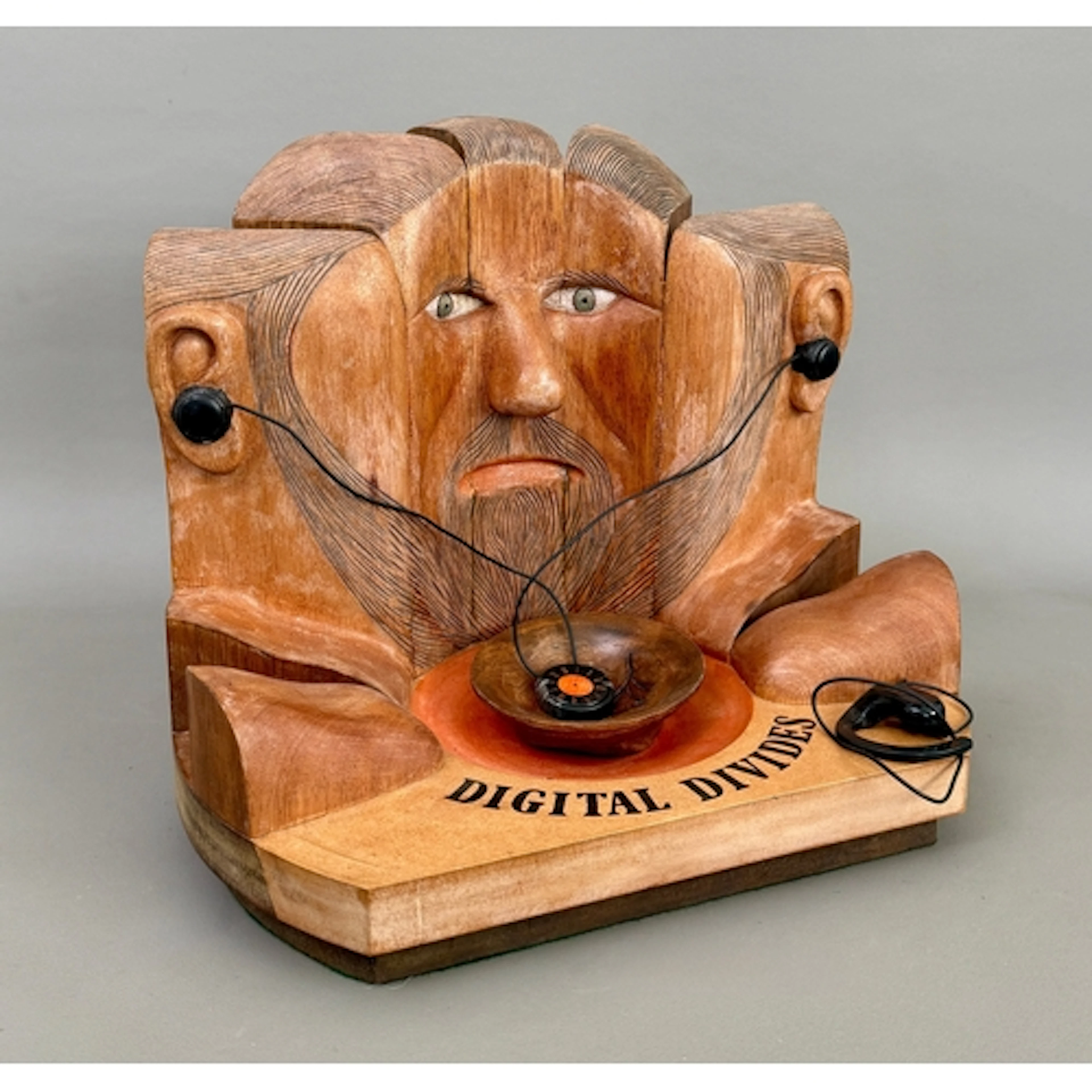 'Digital Divides' by John Hoyle - a hard wood, hand carved s...