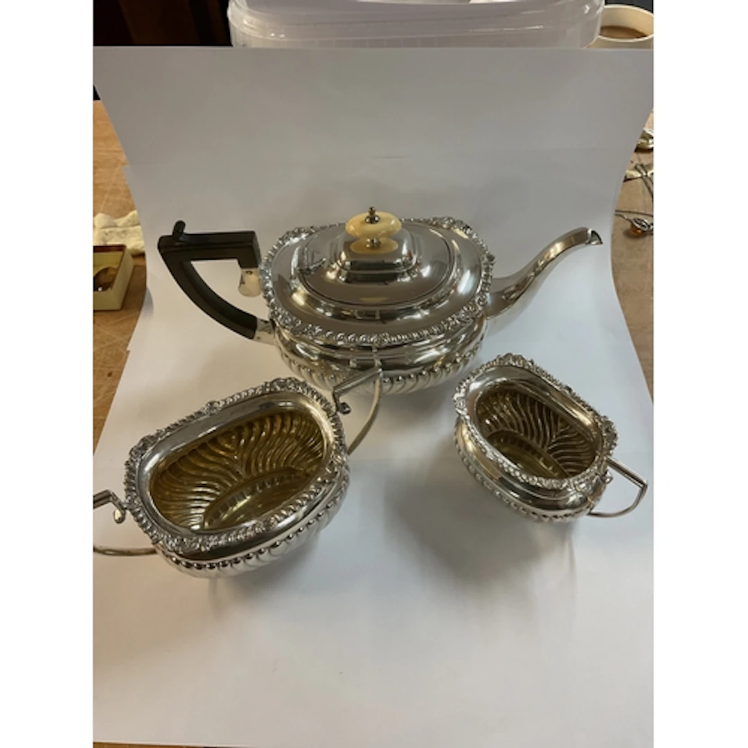 An Edwardian Three piece tea set, maker George Nathan and Ri...