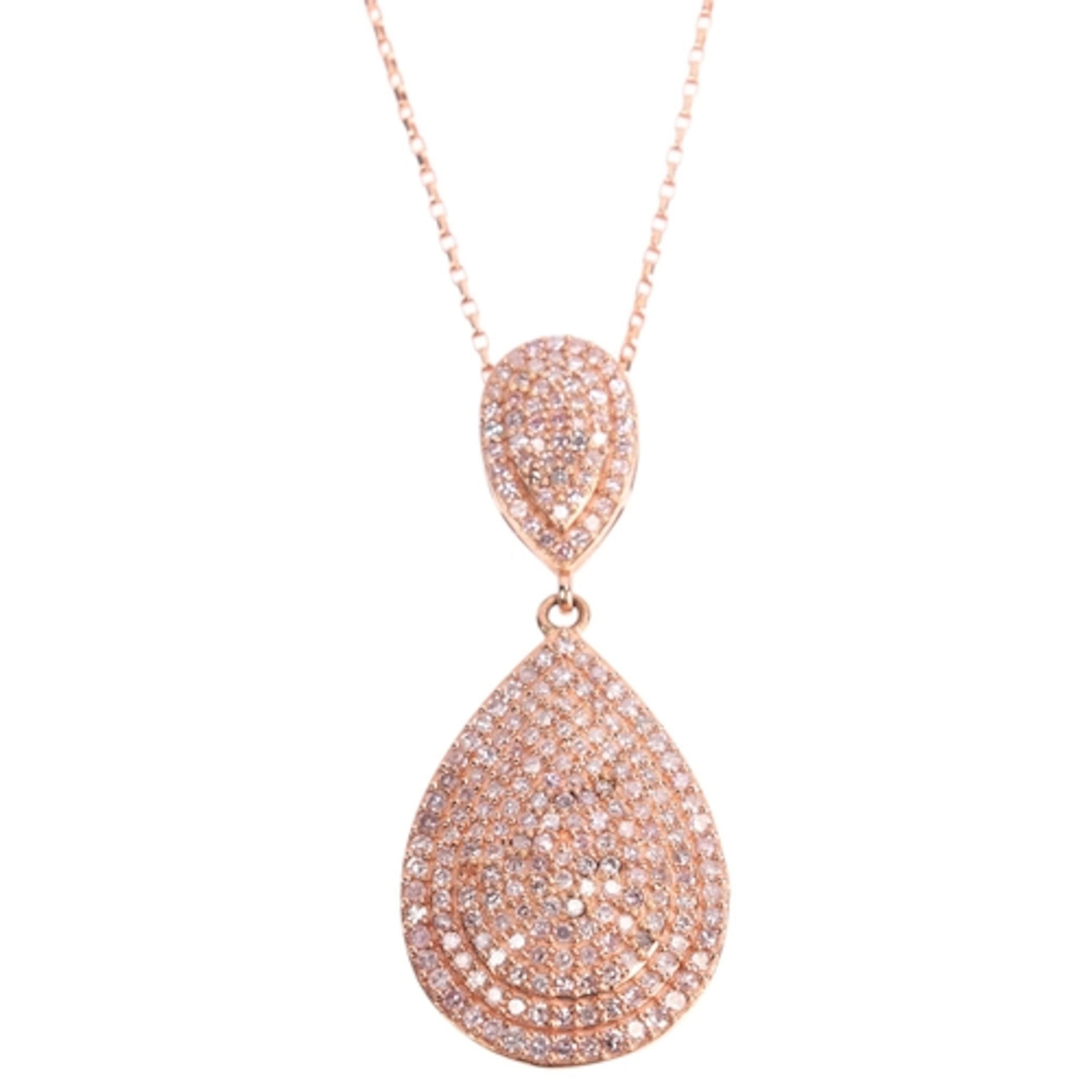 A Contemporary 9ct rose gold Argyle pink diamond pear cluste...