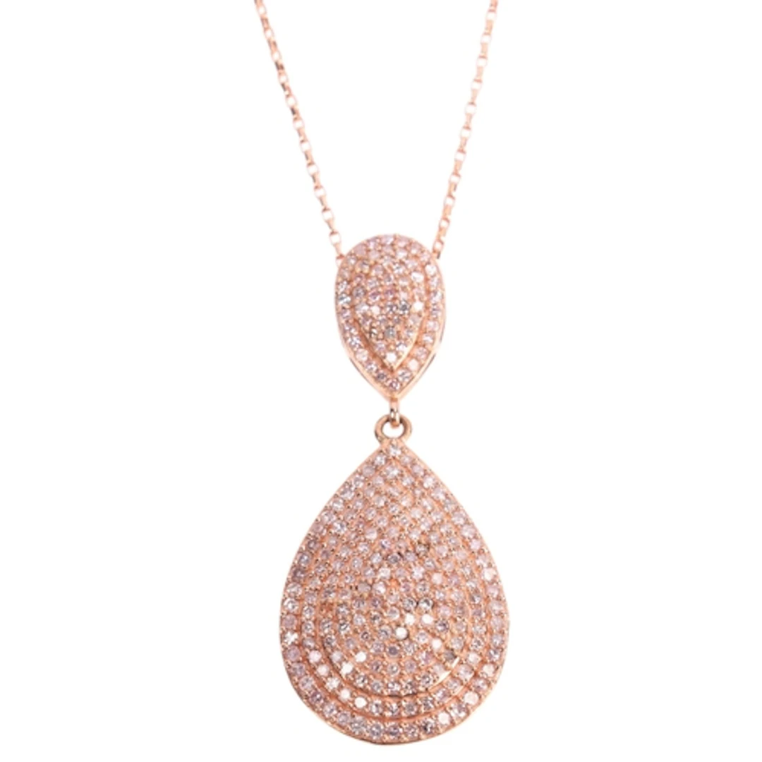 A Contemporary 9ct rose gold Argyle pink diamond pear cluste...