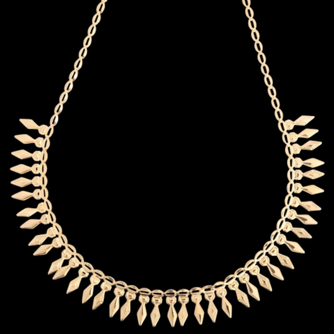 A Vintage 9ct gold Cleopatra fringe necklace, maker A & Co, ...