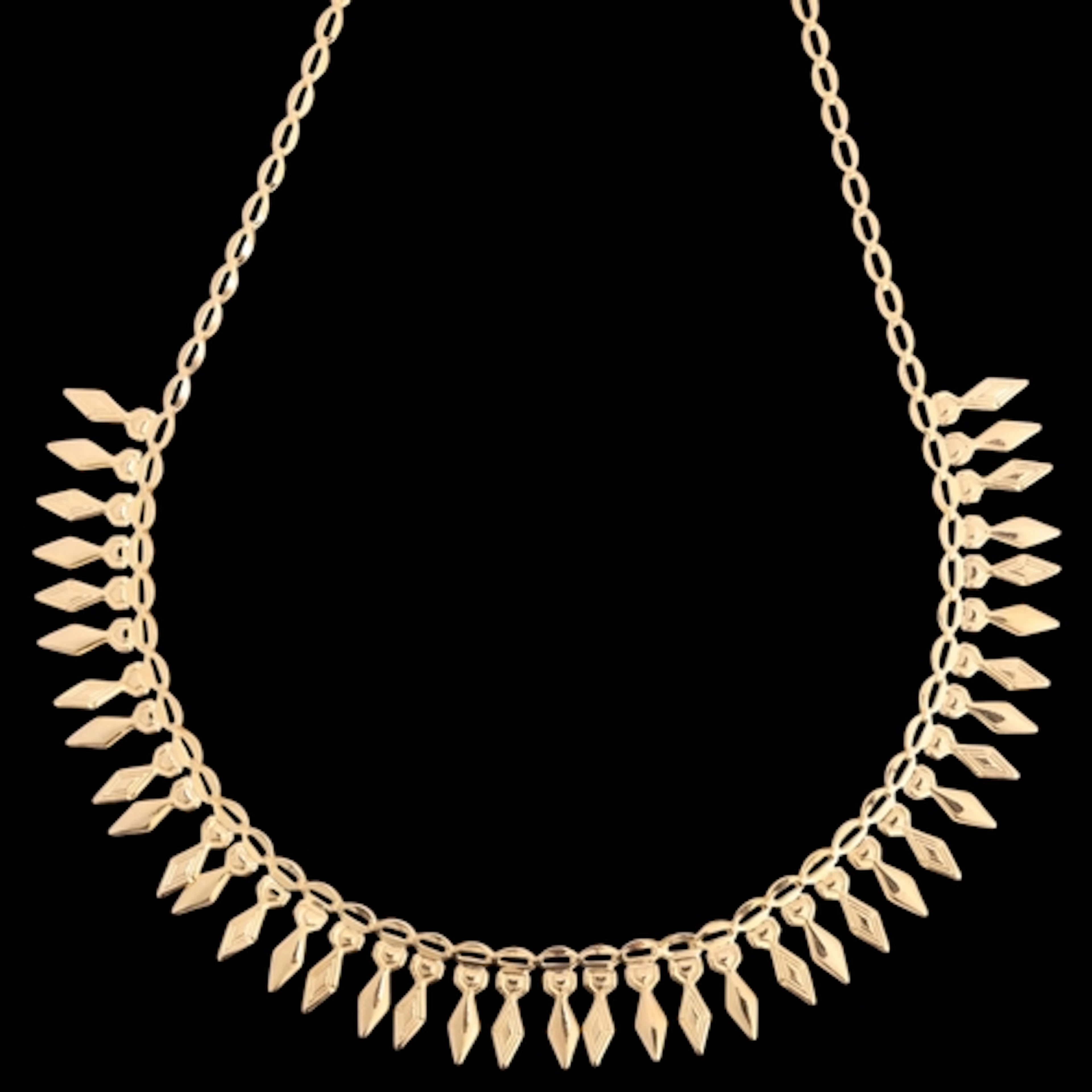 A Vintage 9ct gold Cleopatra fringe necklace, maker A & Co, ...