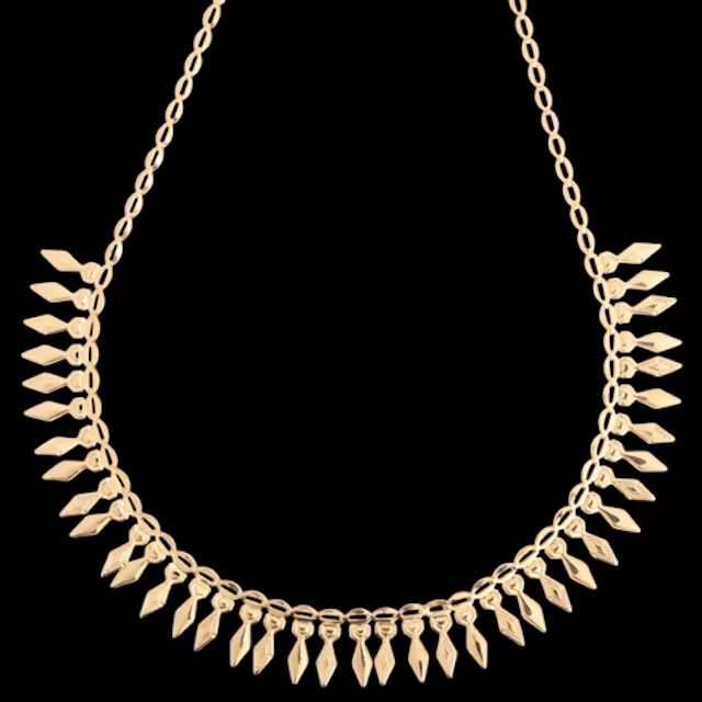A Vintage 9ct gold Cleopatra fringe necklace, maker A & Co, ...